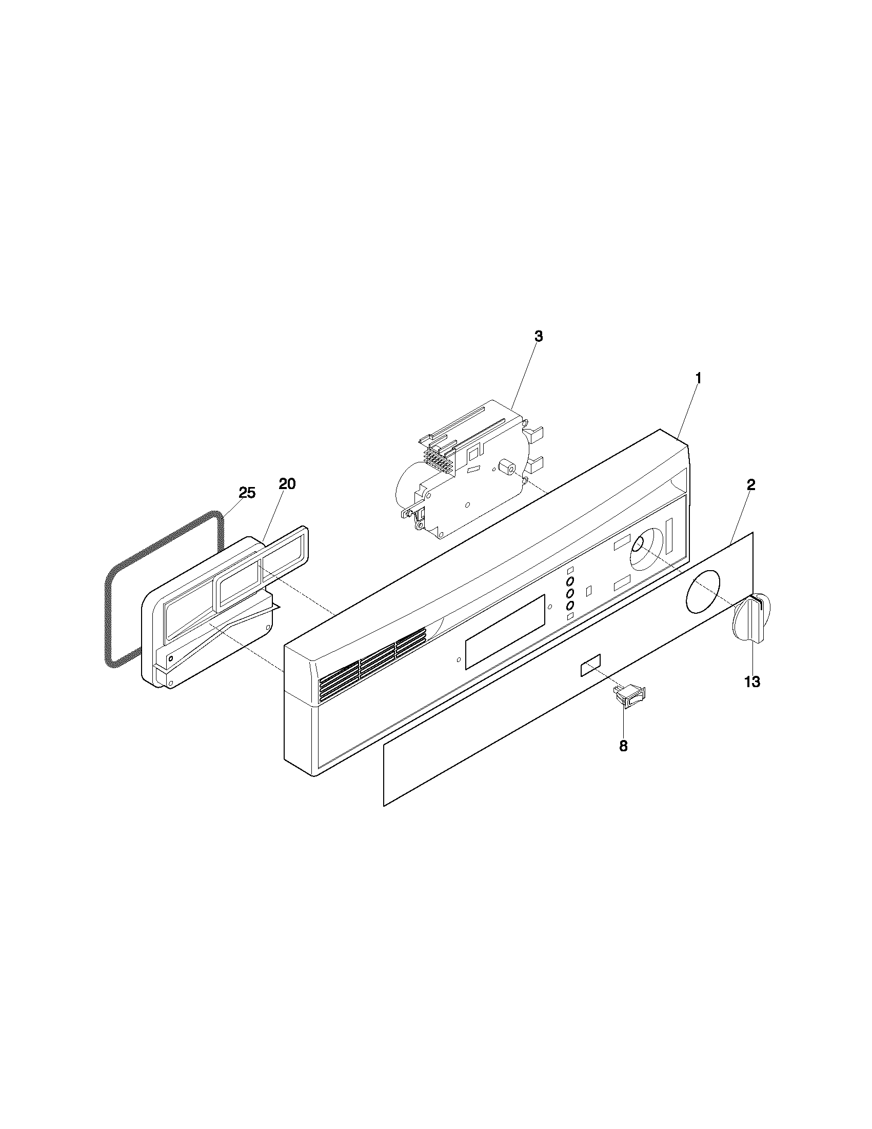 Frigidaire FDB125RHU1 control panel diagram