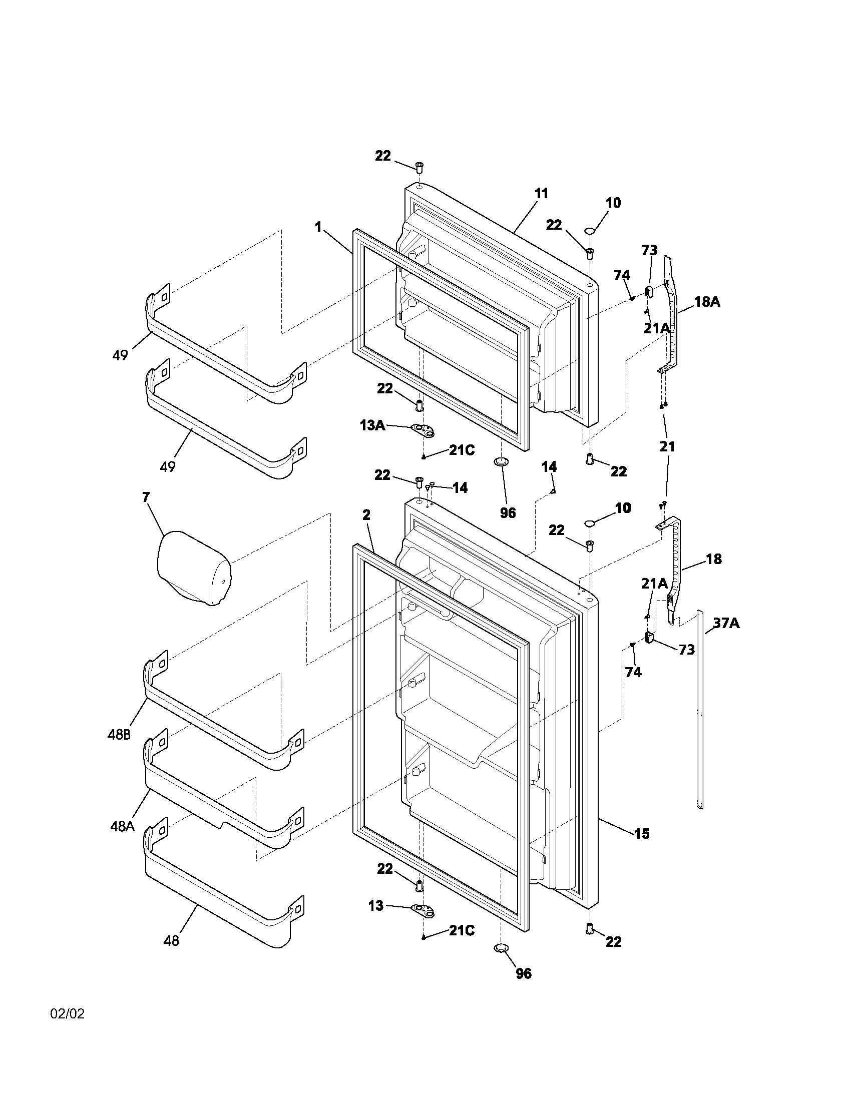 Kenmore 25362874201 door diagram