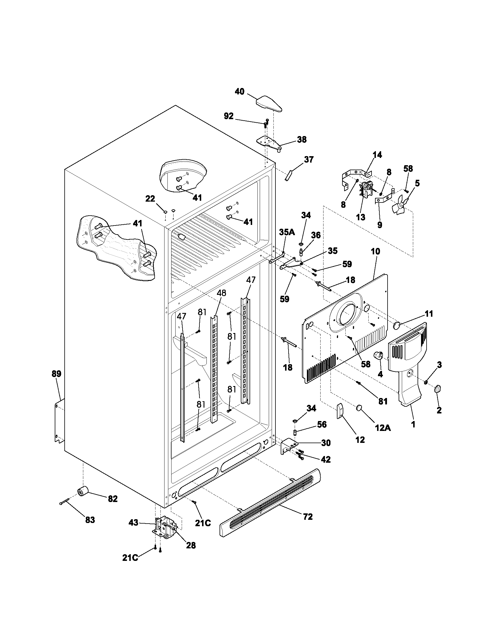 Kenmore 25362874201 cabinet diagram