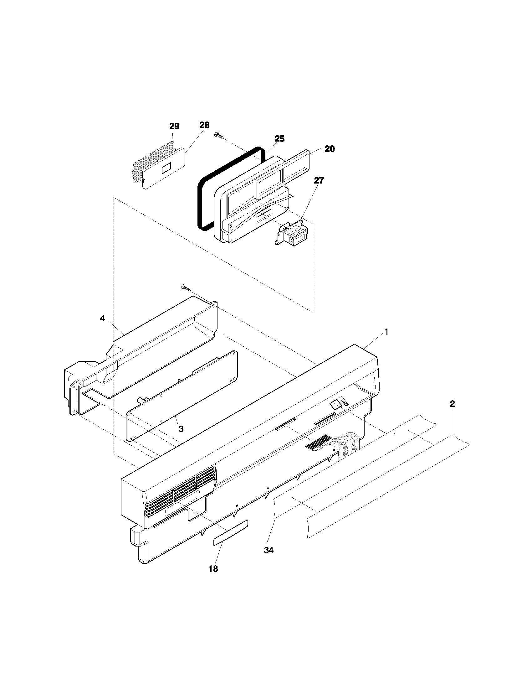 Frigidaire FDBL955BB0 control panel diagram