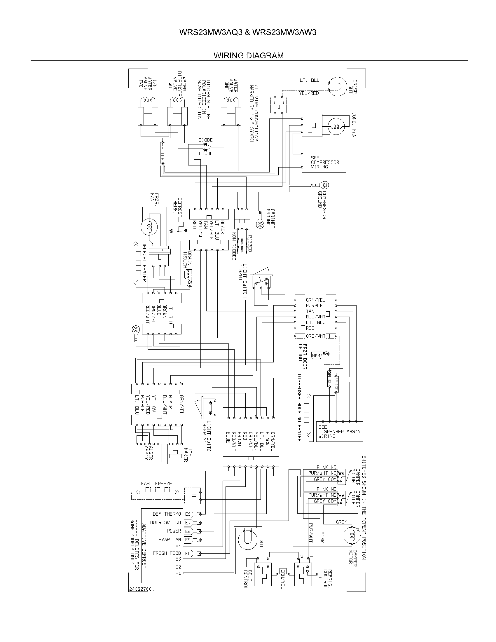 White-Westinghouse WRS23MW3AQ3 wiring diagram diagram