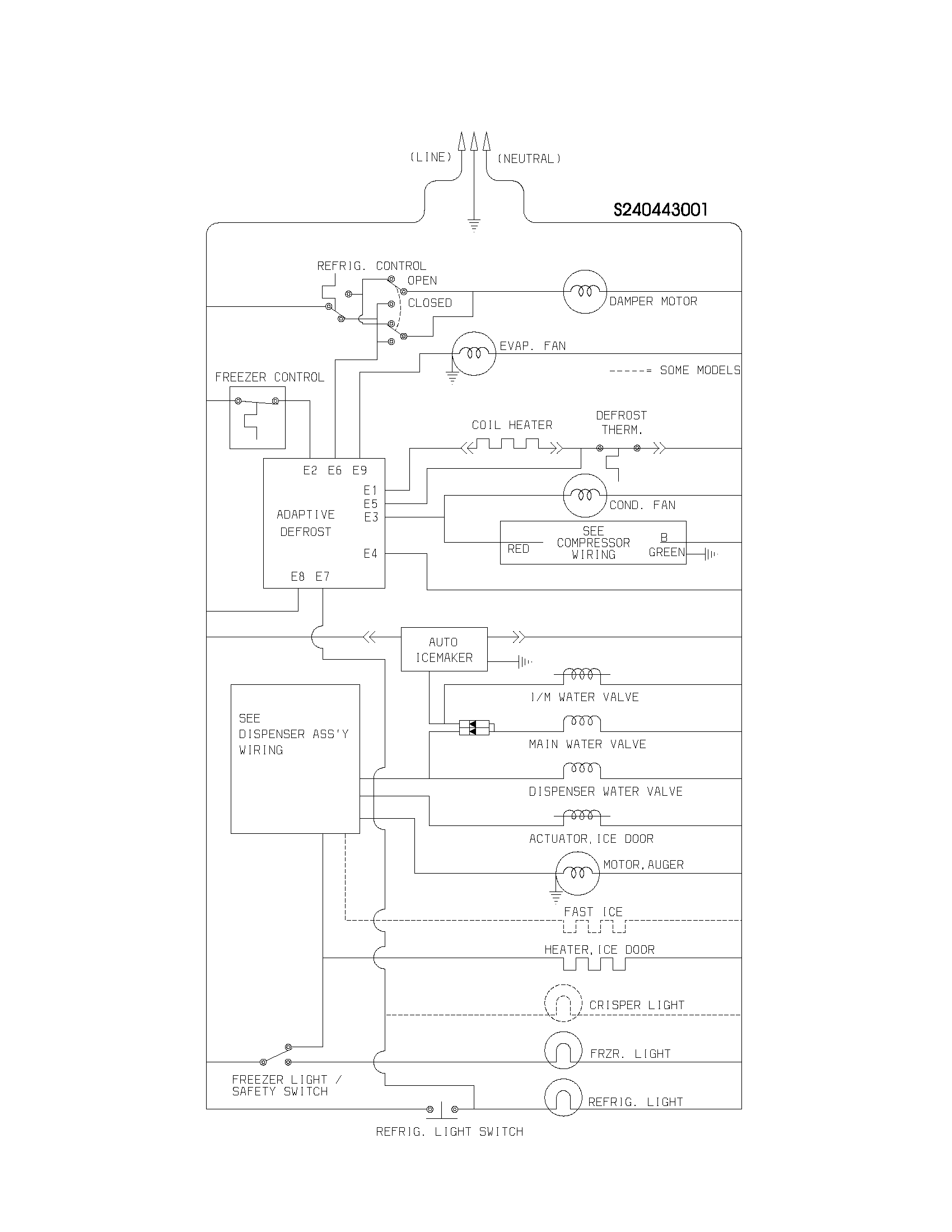 White-Westinghouse WRS26MF5AQ1 wiring schematic diagram