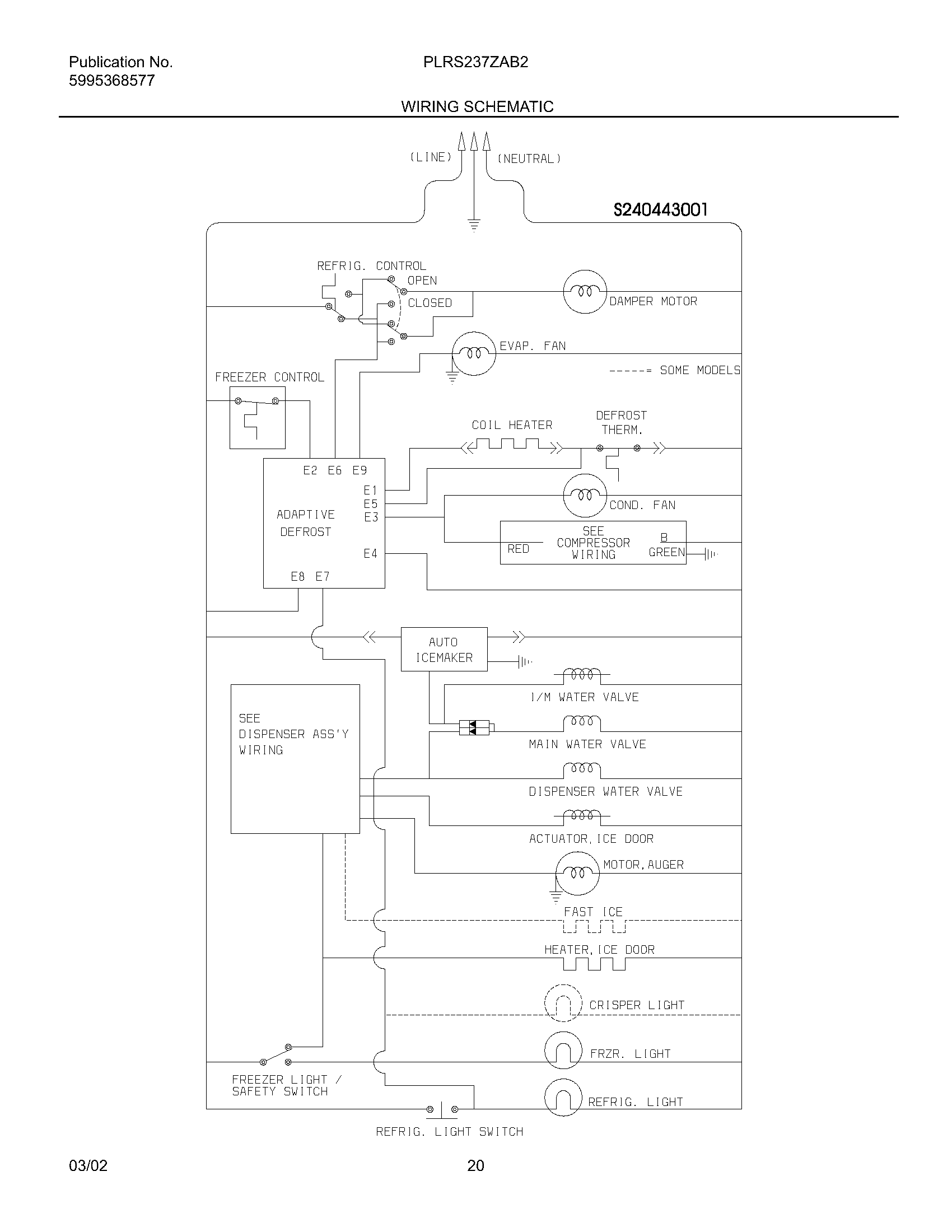 Frigidaire PLRS237ZAB4 wiring schematic diagram