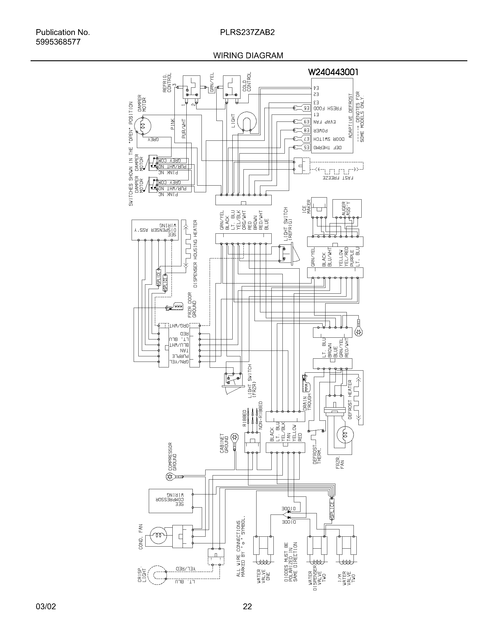 Frigidaire PLRS237ZAB4 wiring diagram diagram