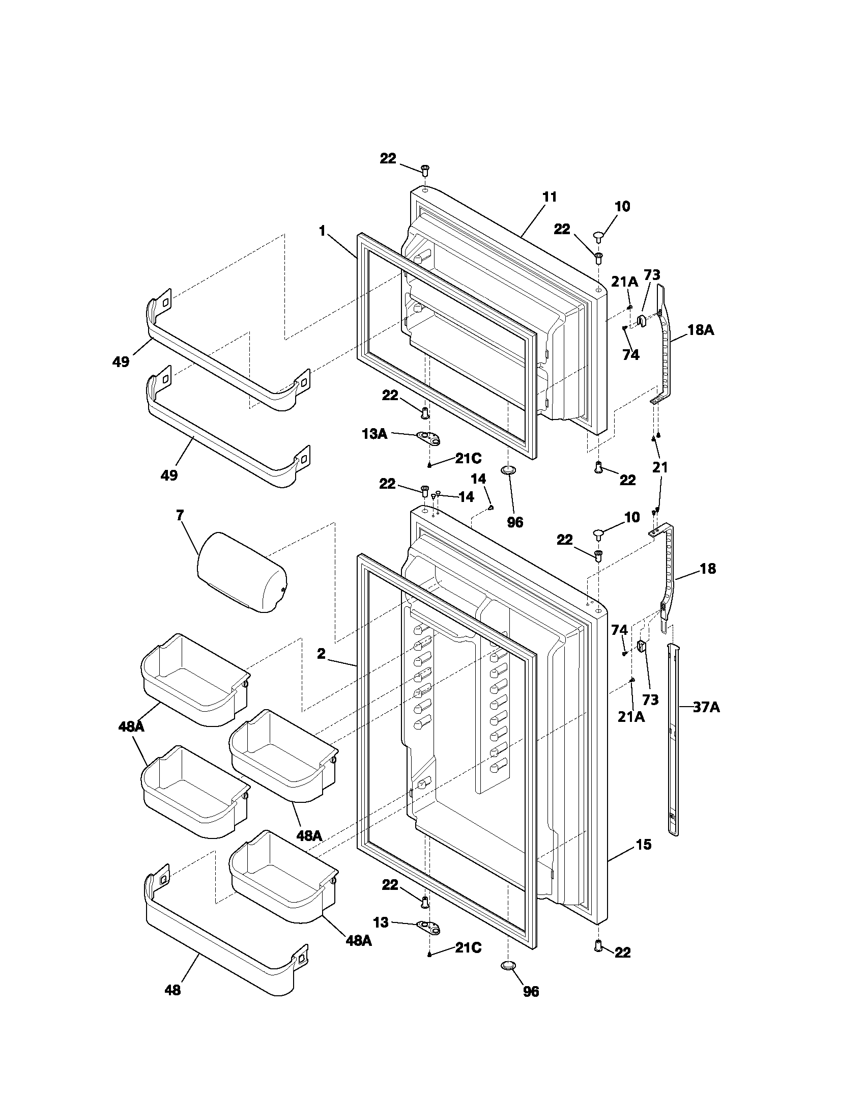 Kenmore 25361124104 door diagram