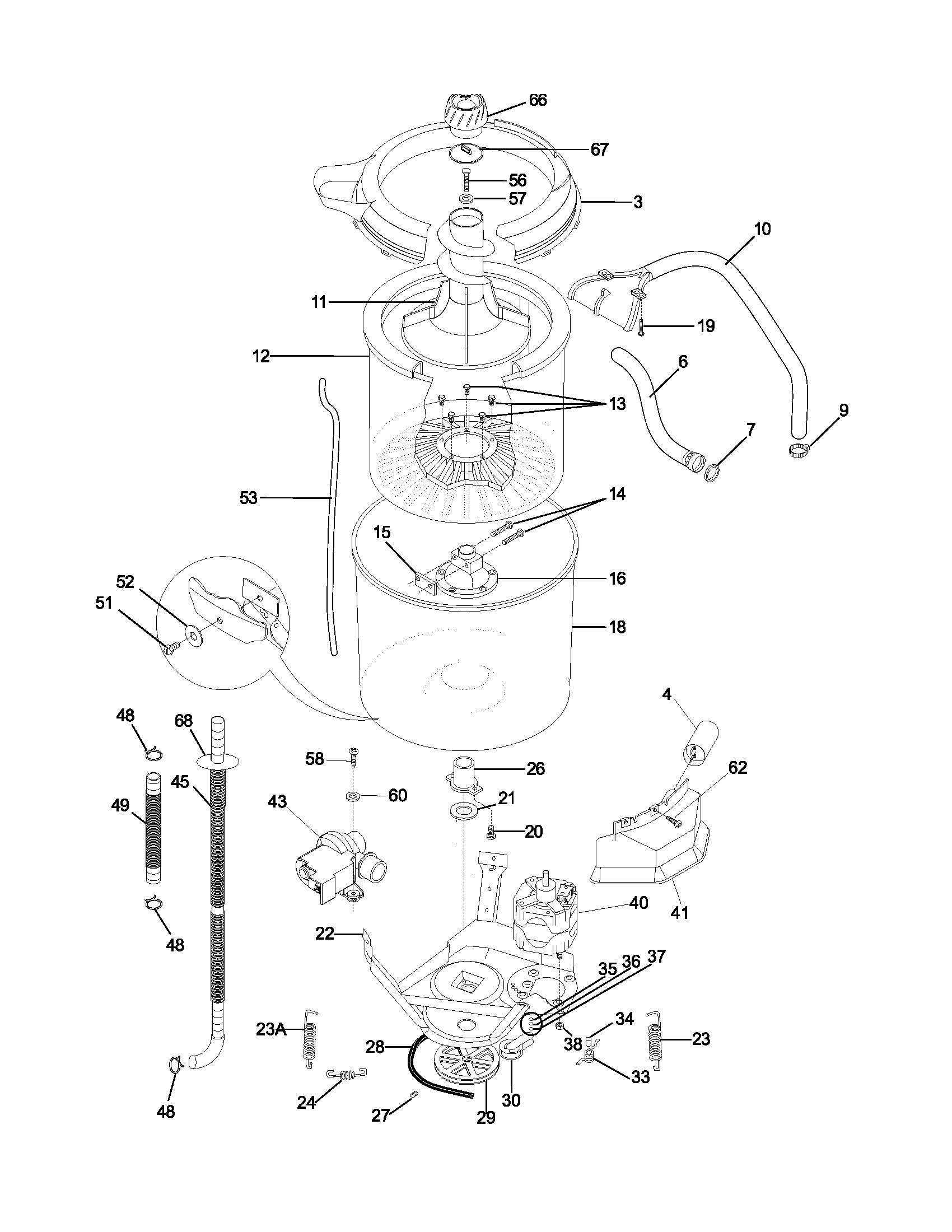 White-Westinghouse SWS933AS1 wshr mtr,hose diagram