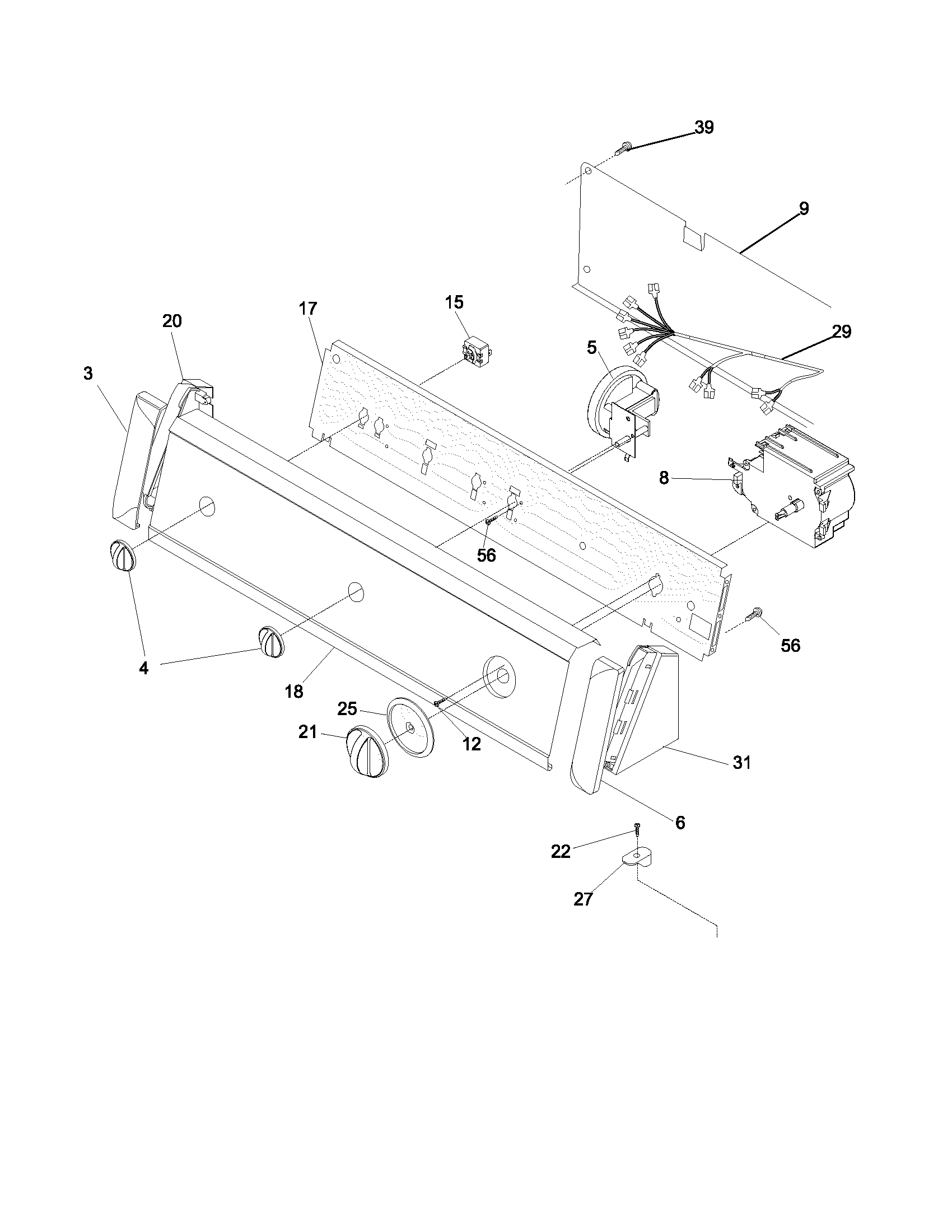 White-Westinghouse SWS933AS1 control panel diagram