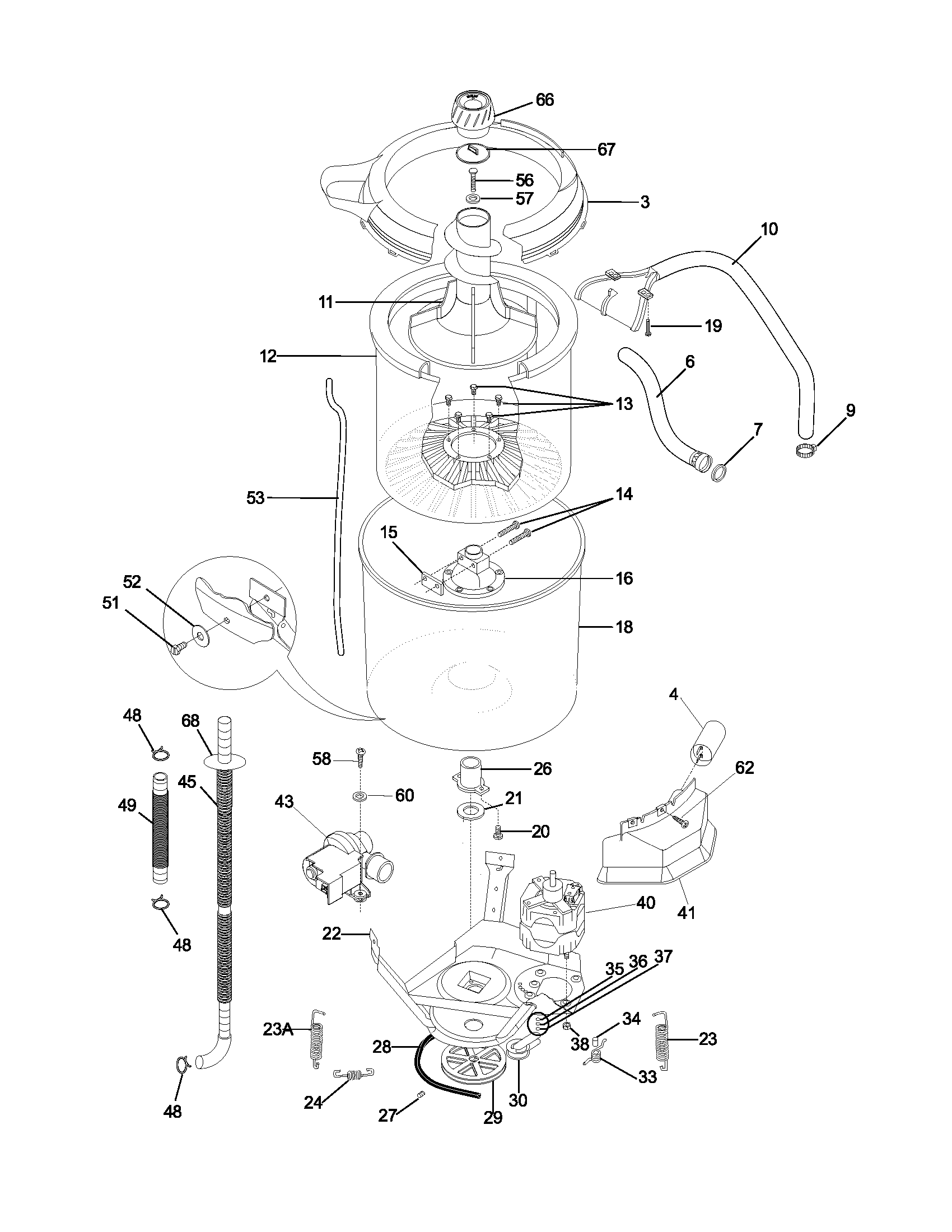 Frigidaire GSWS1749AS2 wshr mtr,hose diagram