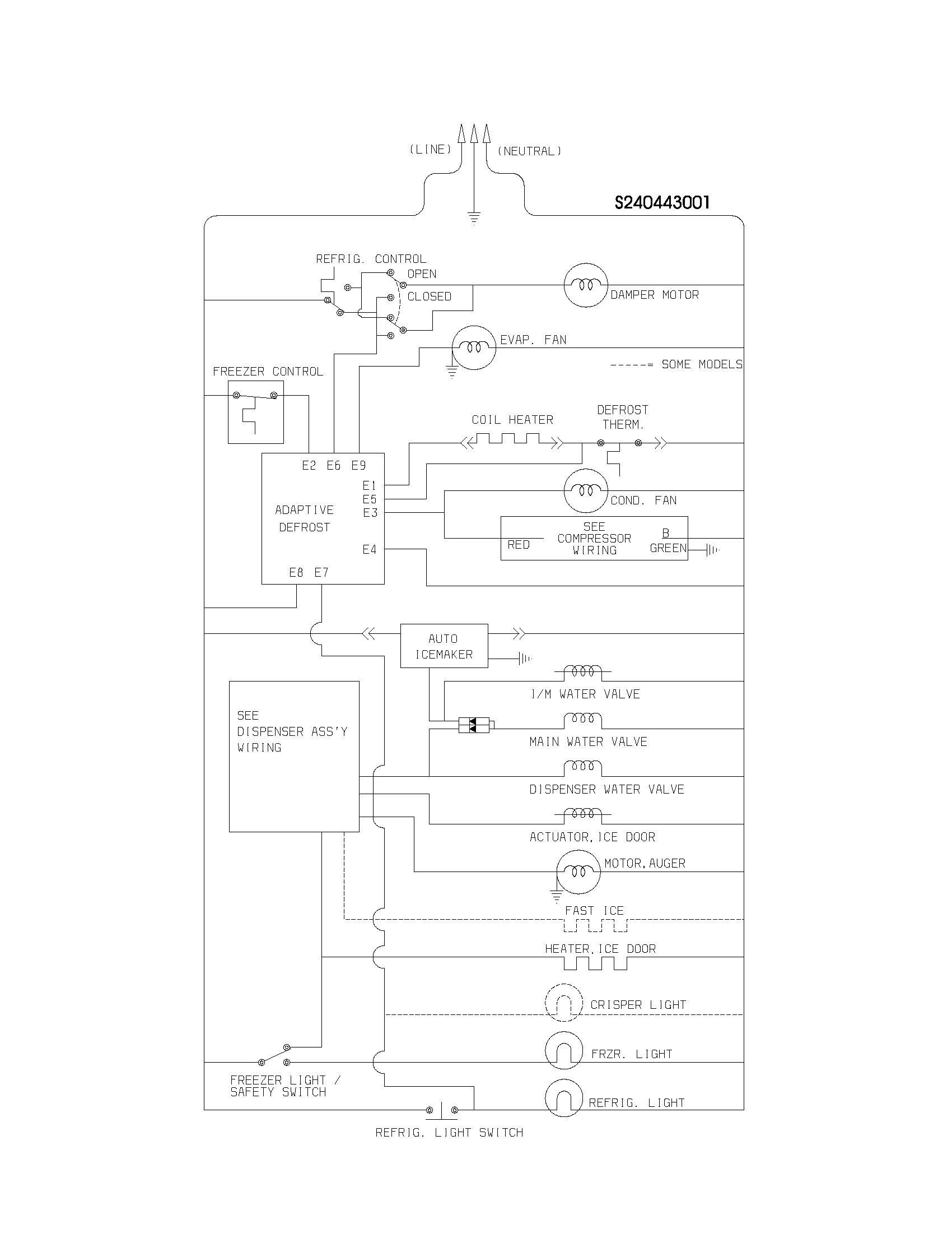 Frigidaire FRS26R4AB4 wiring schematic diagram