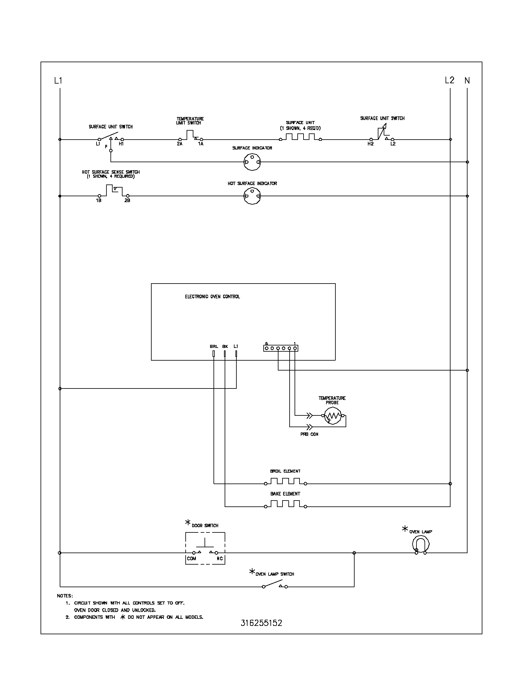 Frigidaire FEF336BCA wiring schematic diagram