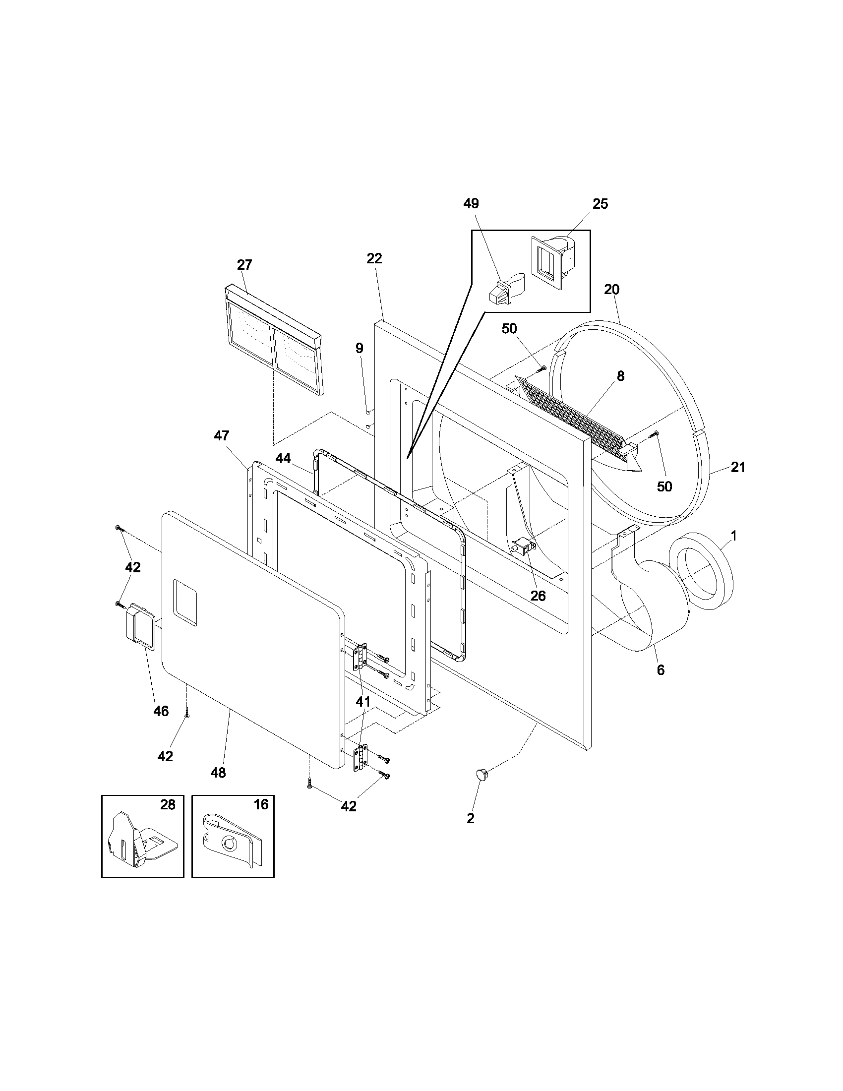 Frigidaire FER231AS1 frnt pnl,door diagram
