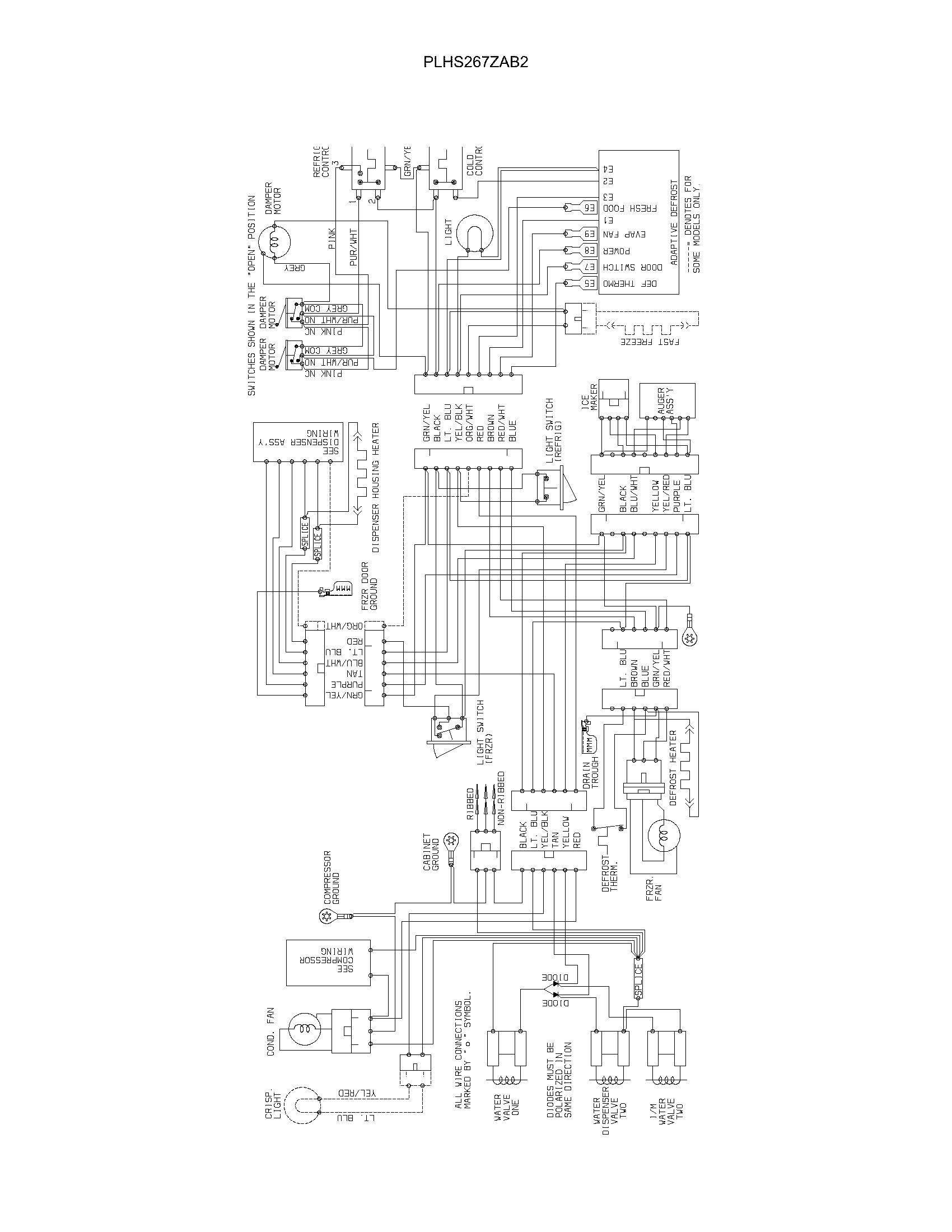 Frigidaire PLHS267ZAB3 wiring diagram diagram