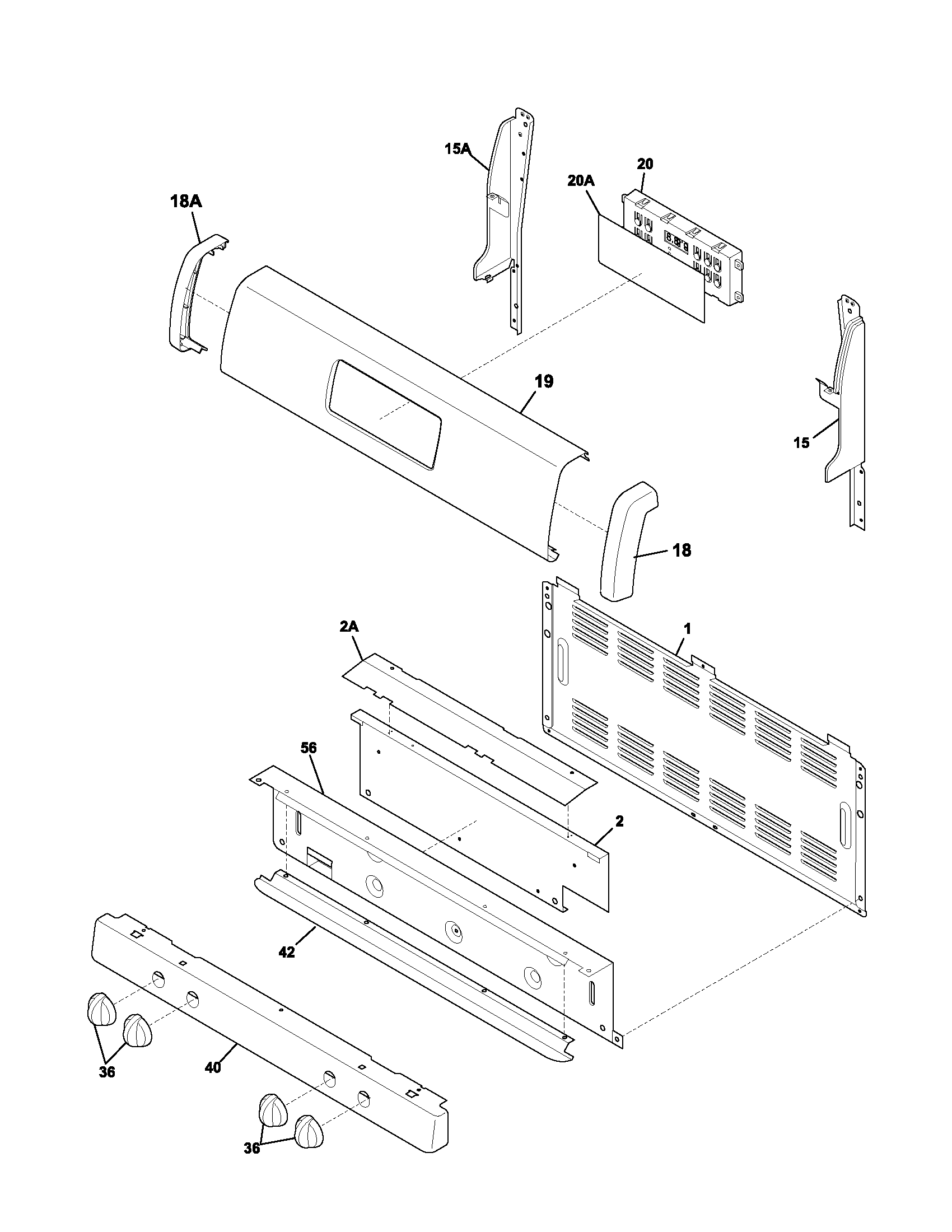 Tappan TGF351AWB backguard diagram