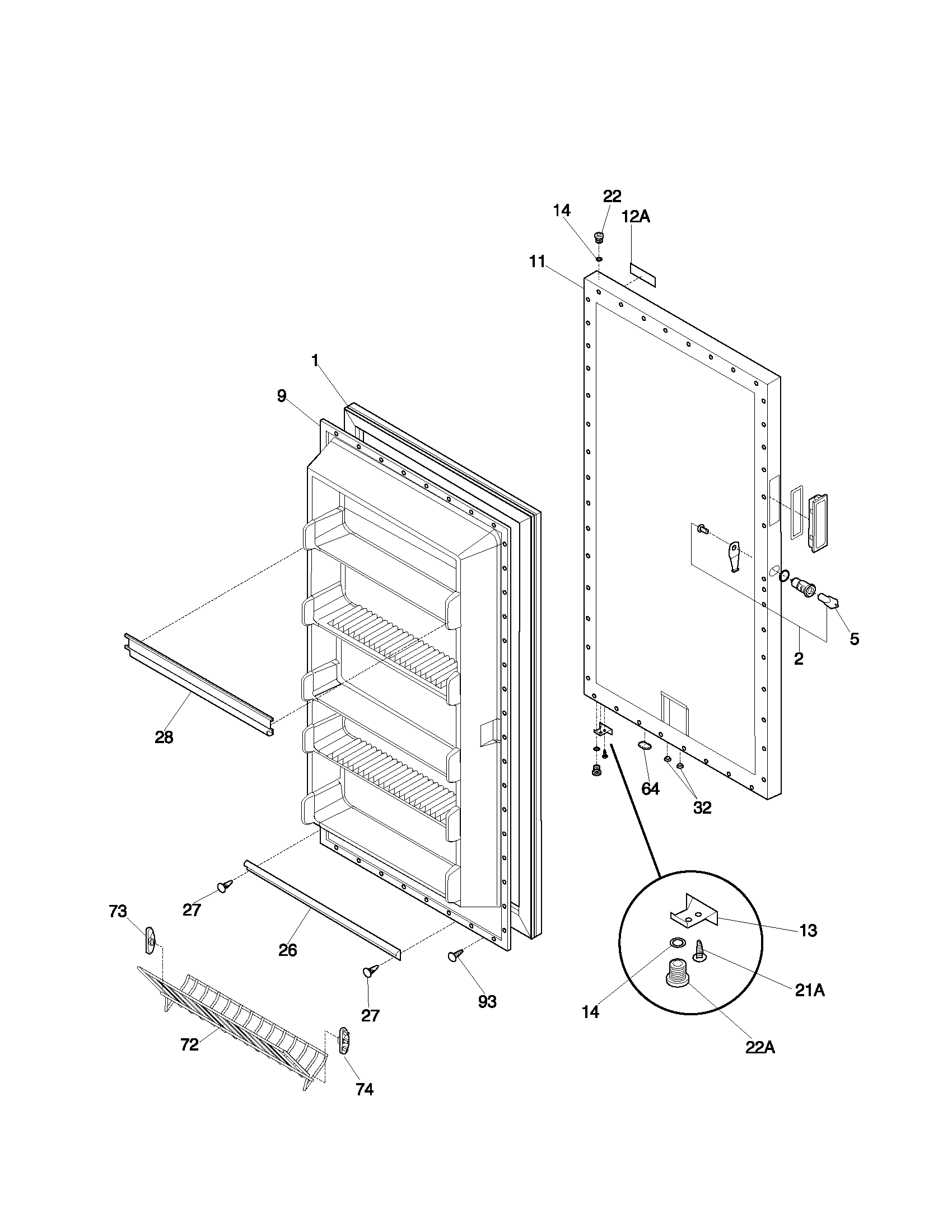 Kenmore 25321421105 door diagram