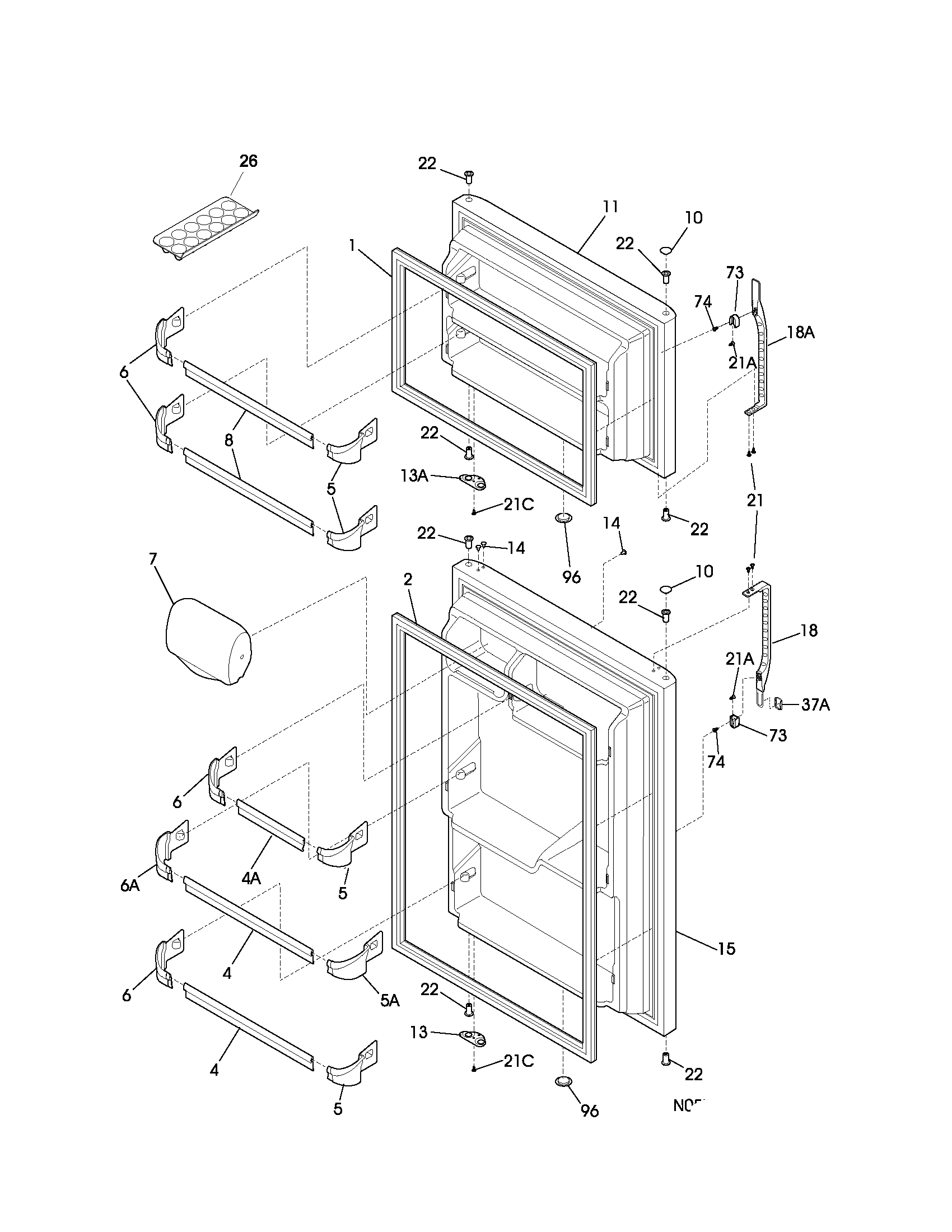 Kenmore 25331430102 door diagram