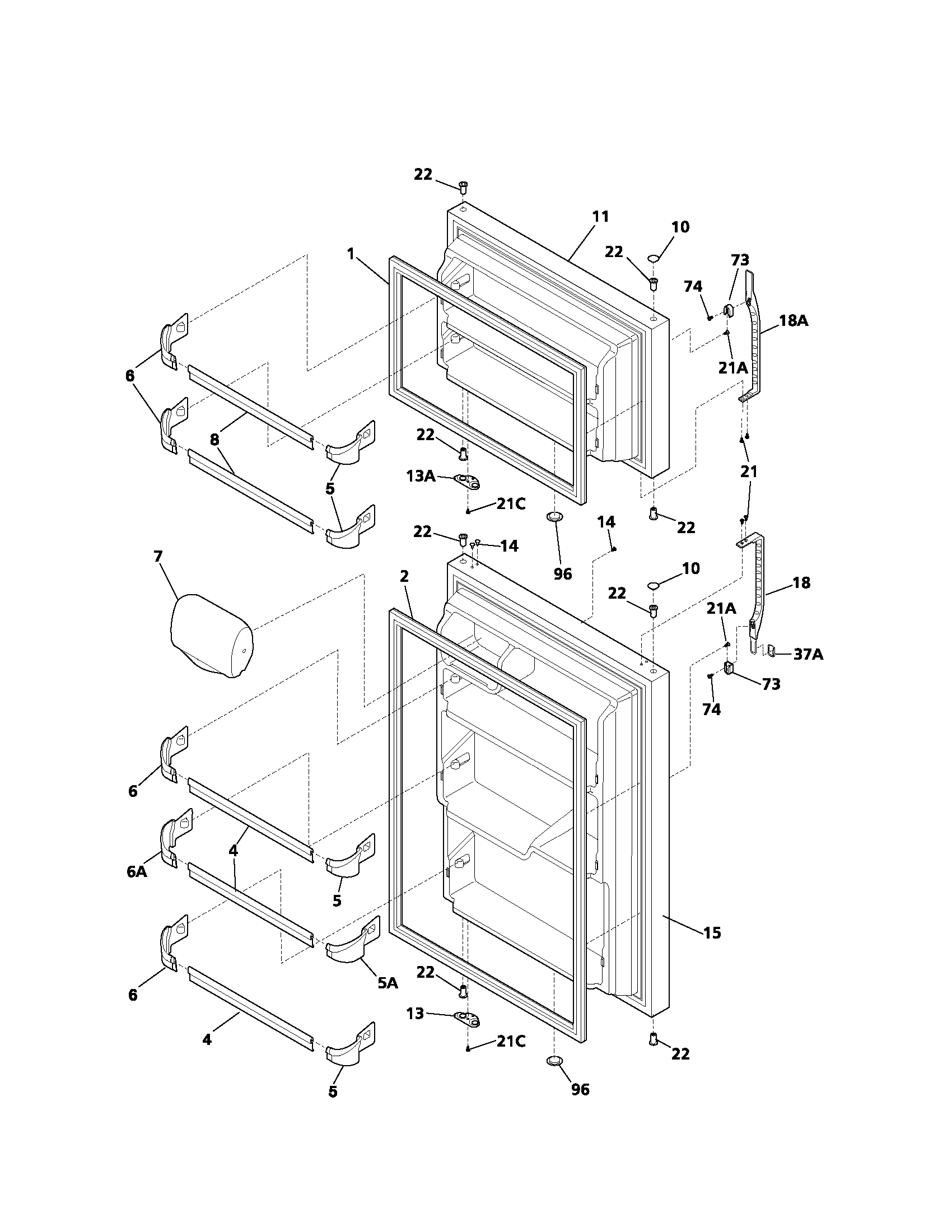 Kenmore 25371112103 door diagram