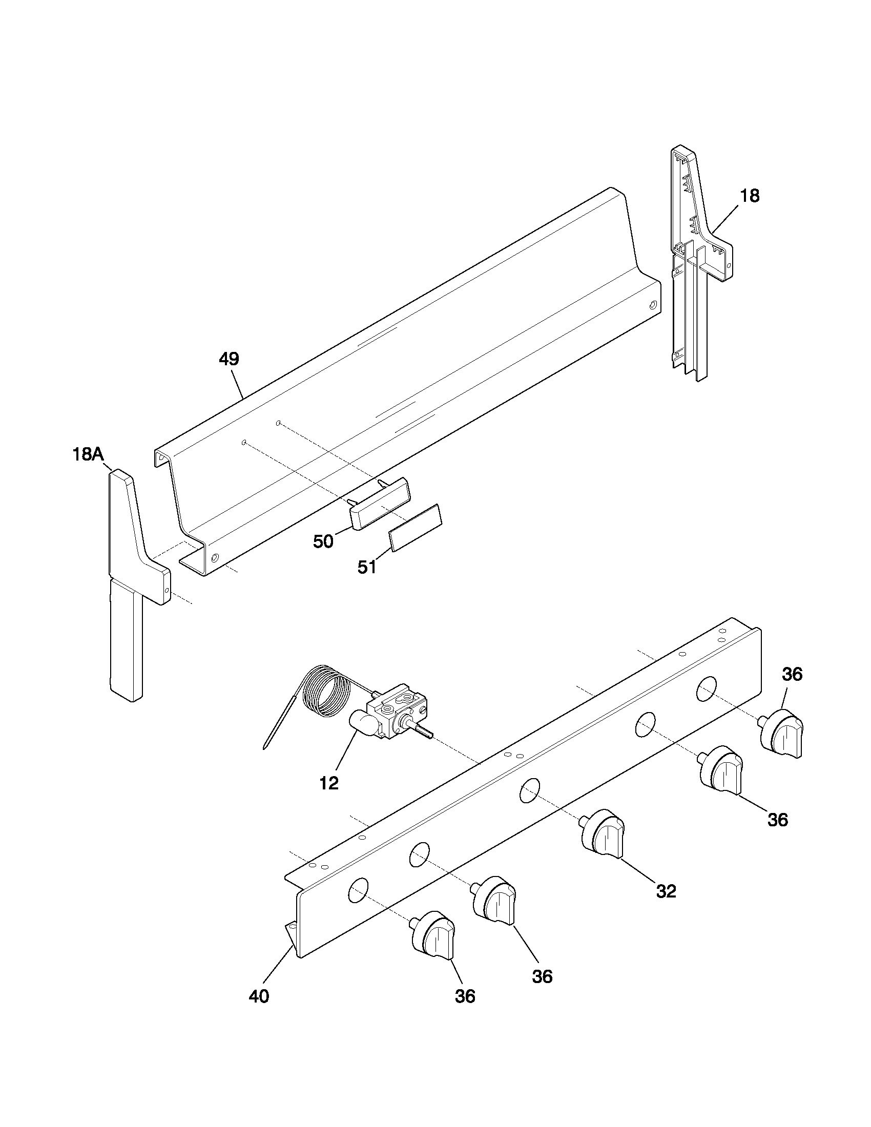 White-Westinghouse WLF303PHWB backguard diagram