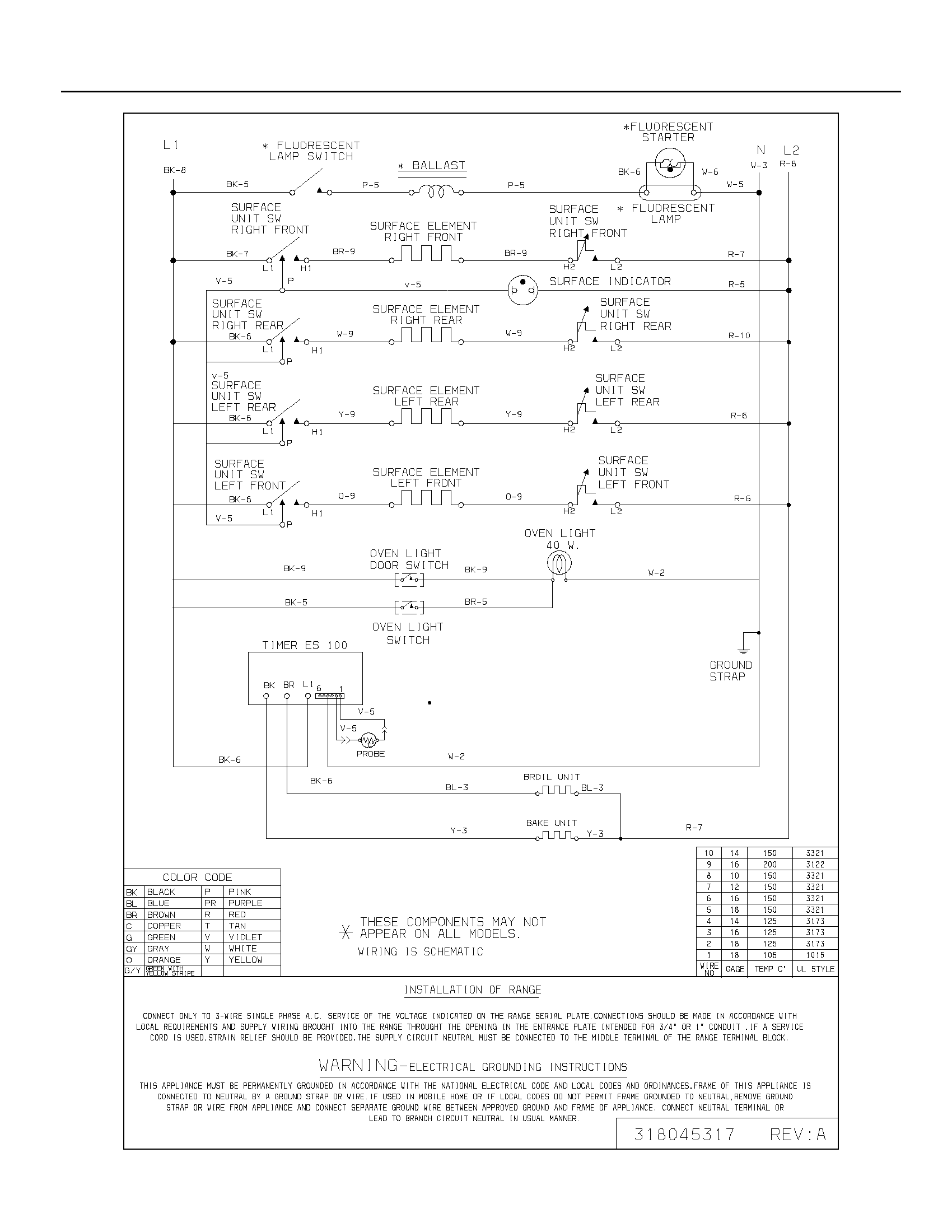 Frigidaire FEF402BWA wiring diagram diagram