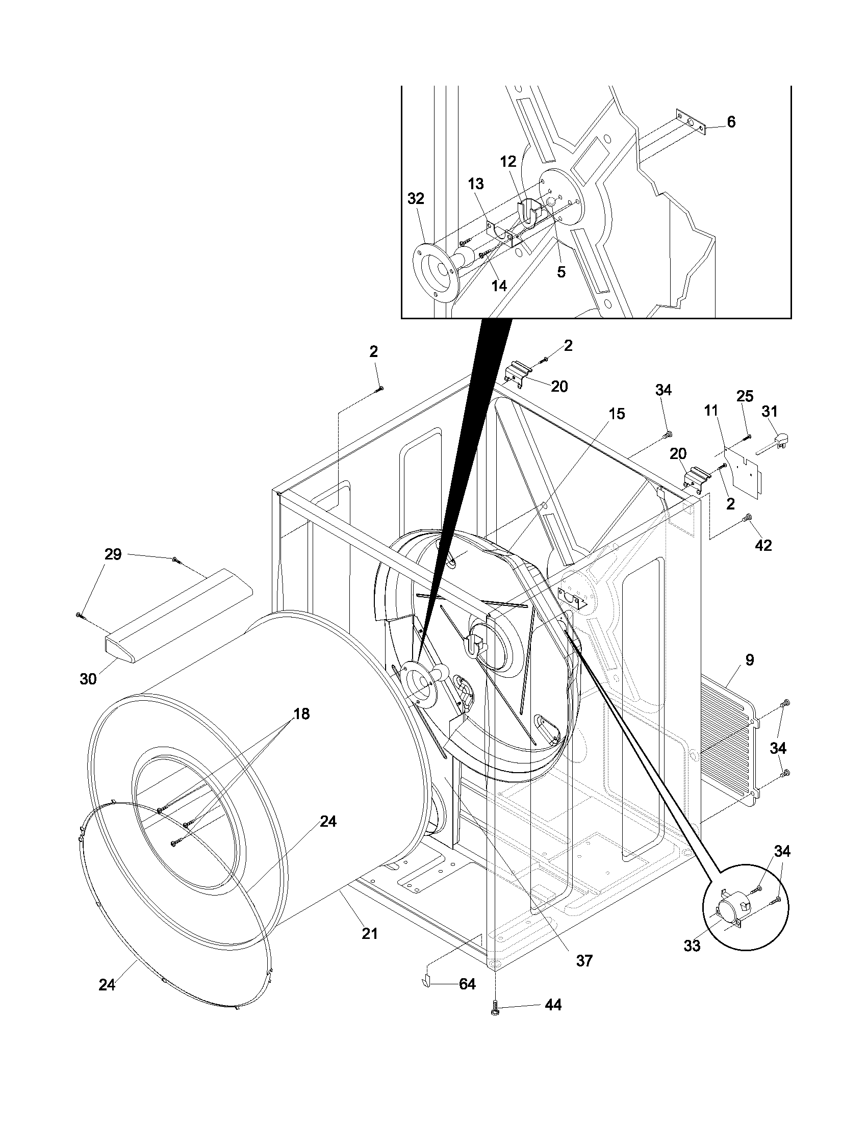 White-Westinghouse SGR341AQ1 dry cab,heater diagram
