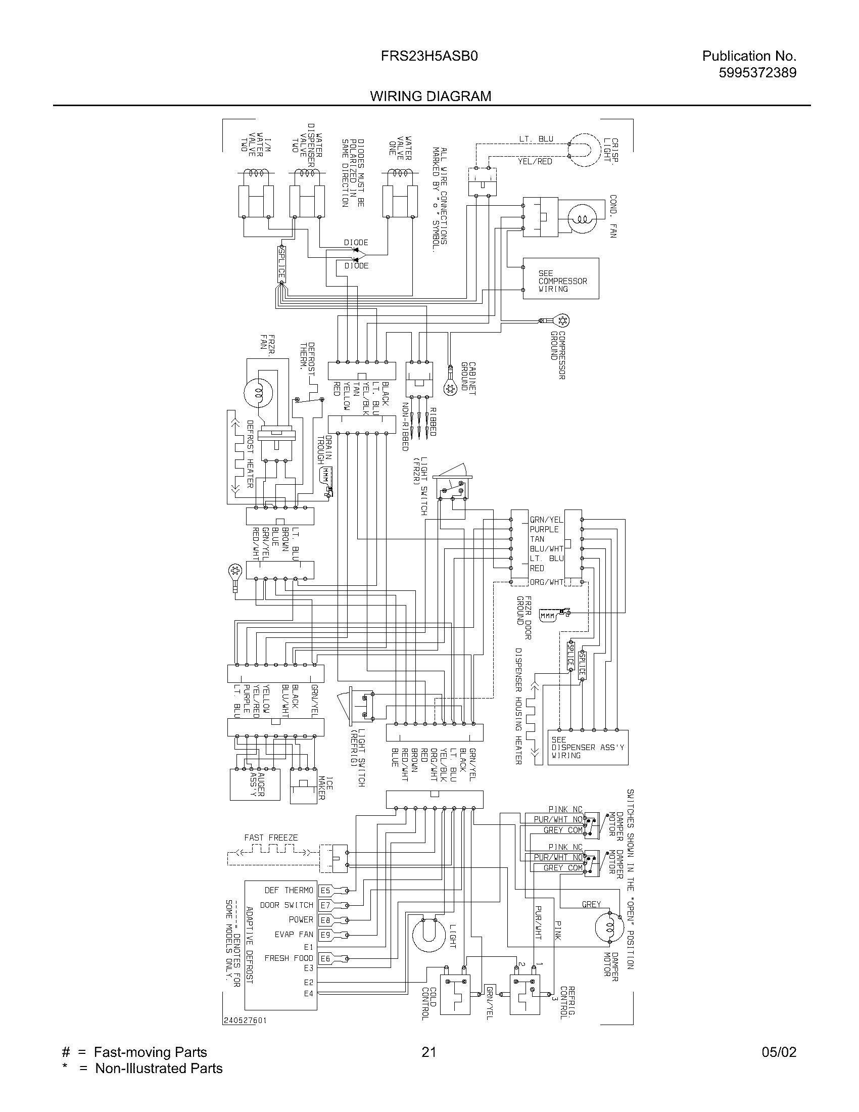 Frigidaire FRS23H5ASB3 wiring diagram diagram