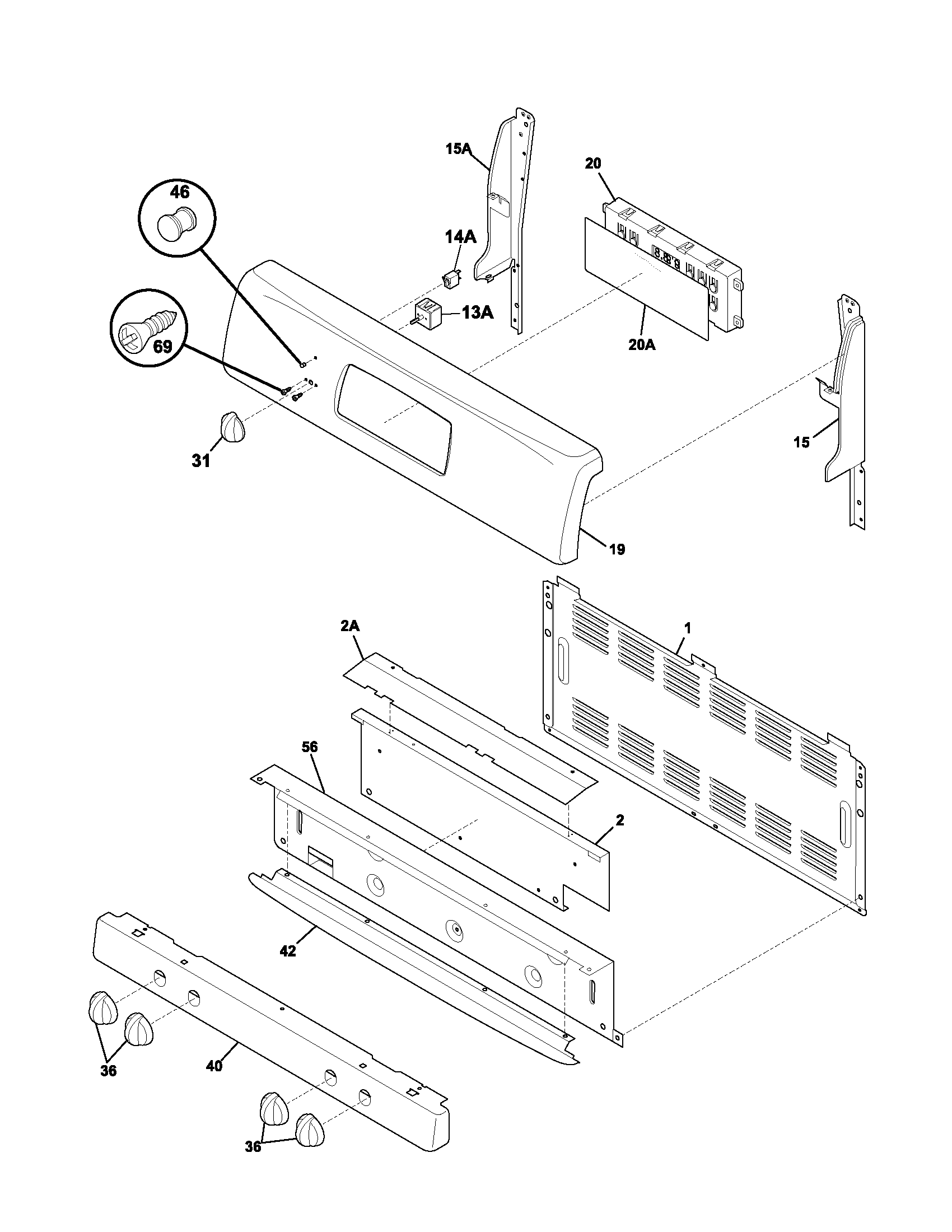 Frigidaire PLGF389ACC backguard diagram