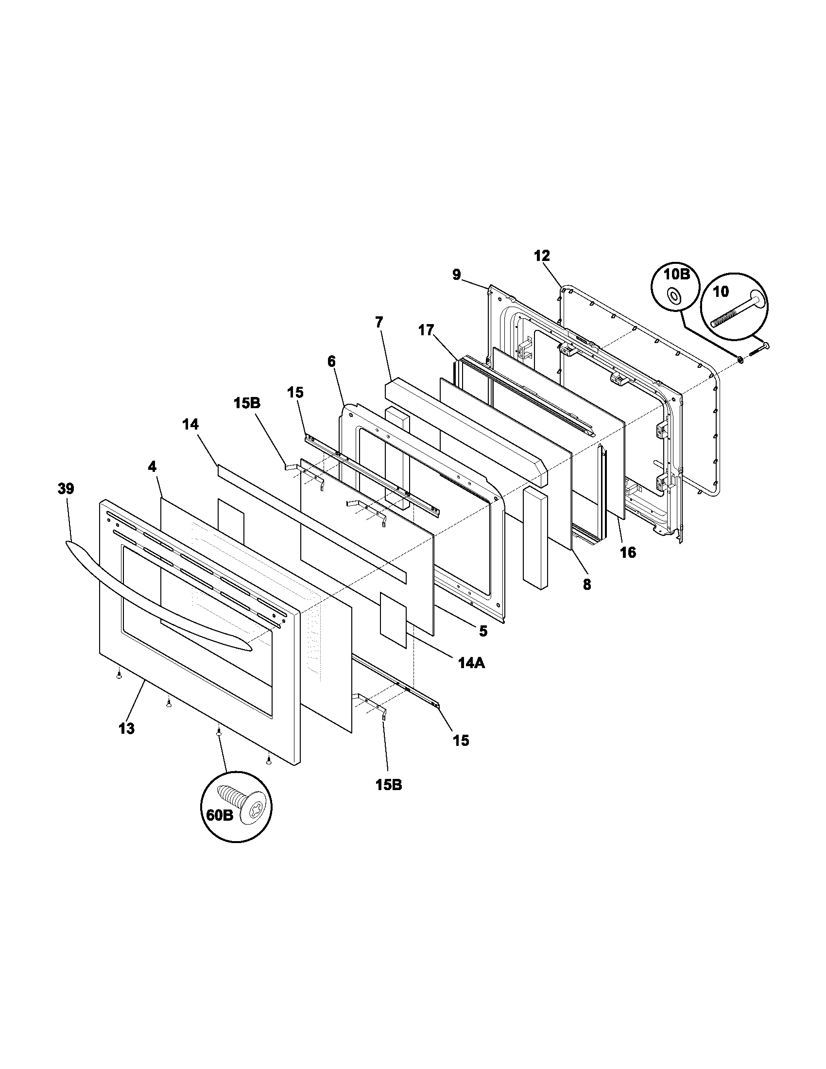 Frigidaire PLGF389ACC door diagram