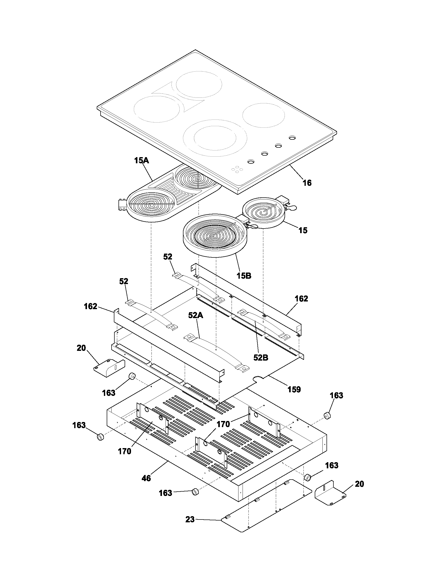 Frigidaire GLEC30S8AQC maintop diagram