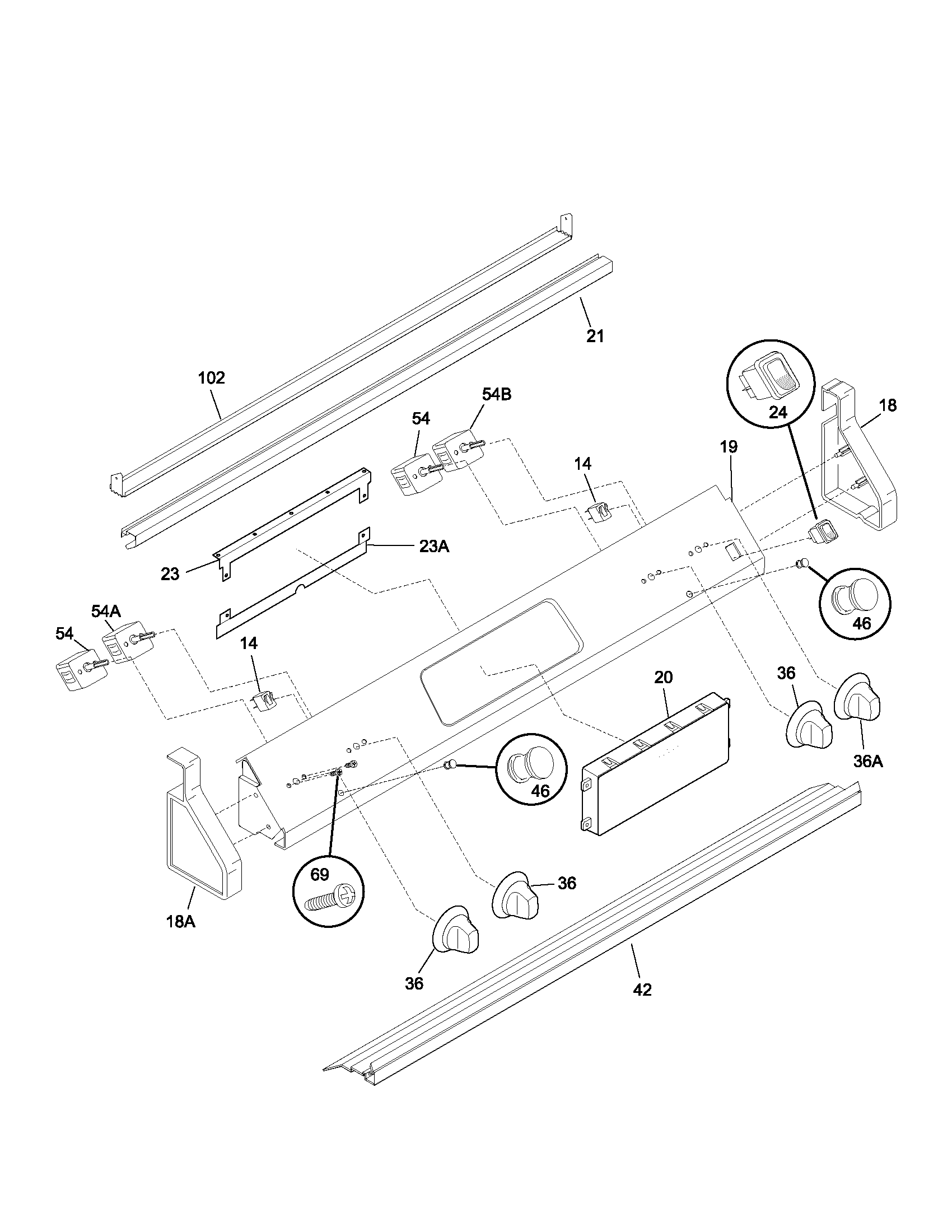 Kenmore 79046999102 backguard diagram