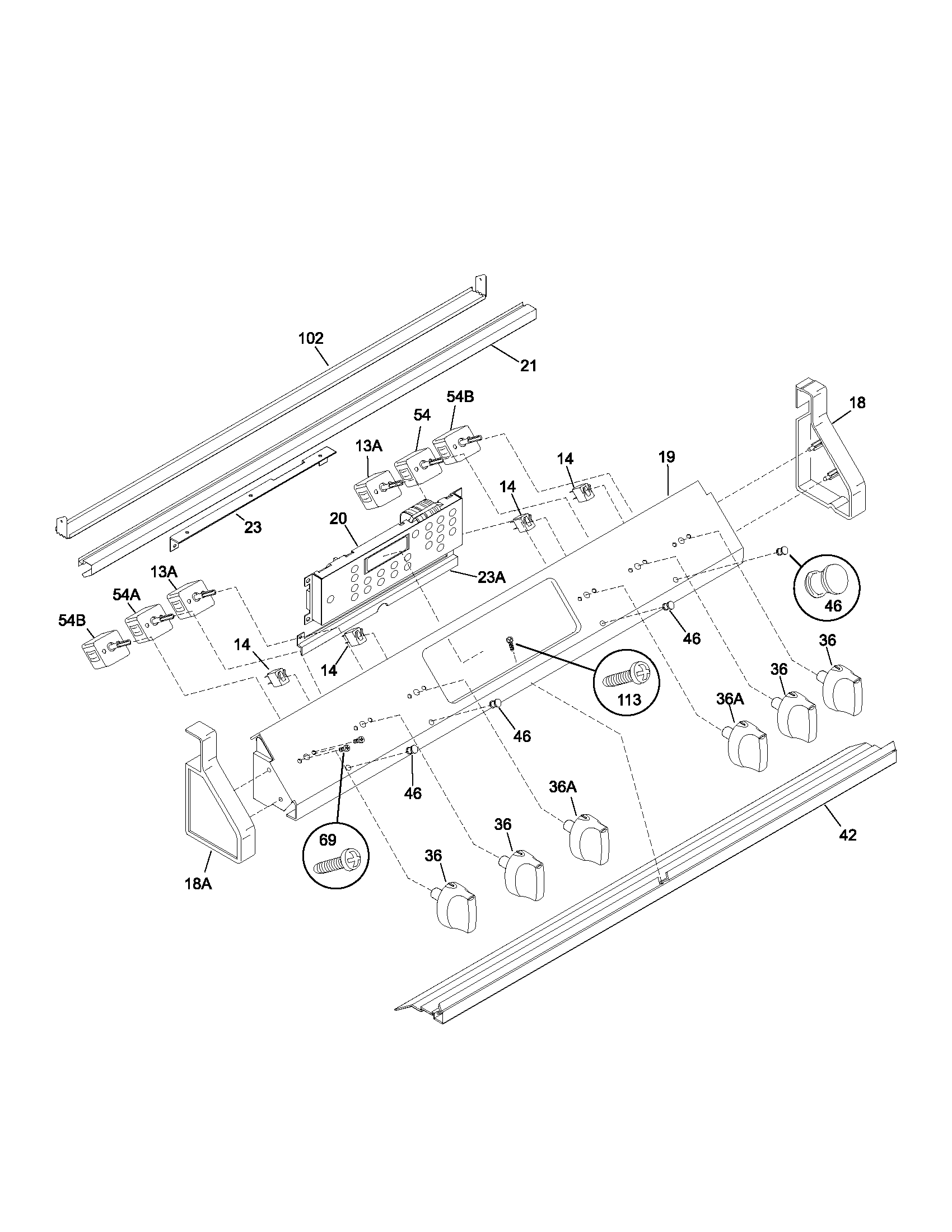 Kenmore Elite 79046823101 backguard diagram