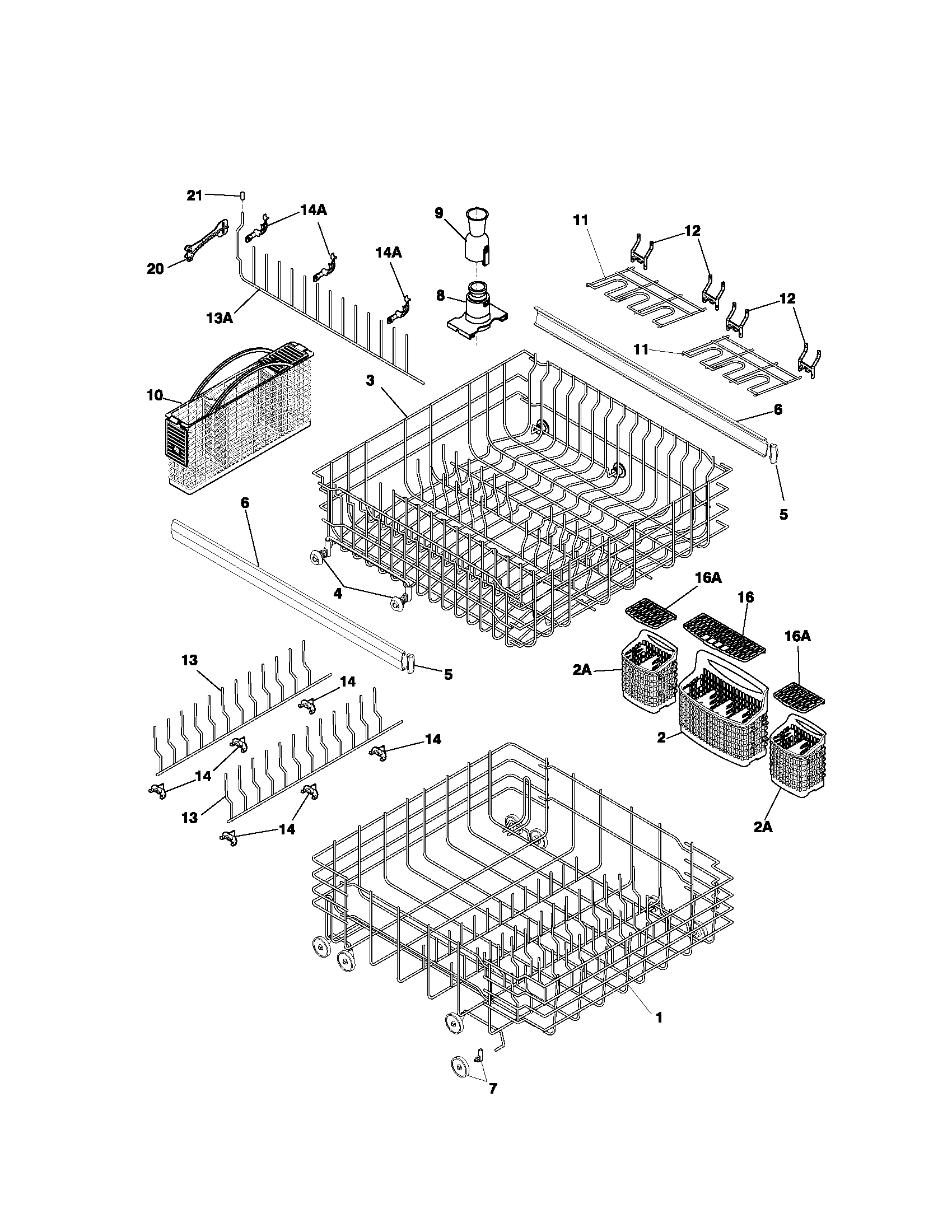 Kenmore 58716079200 racks diagram