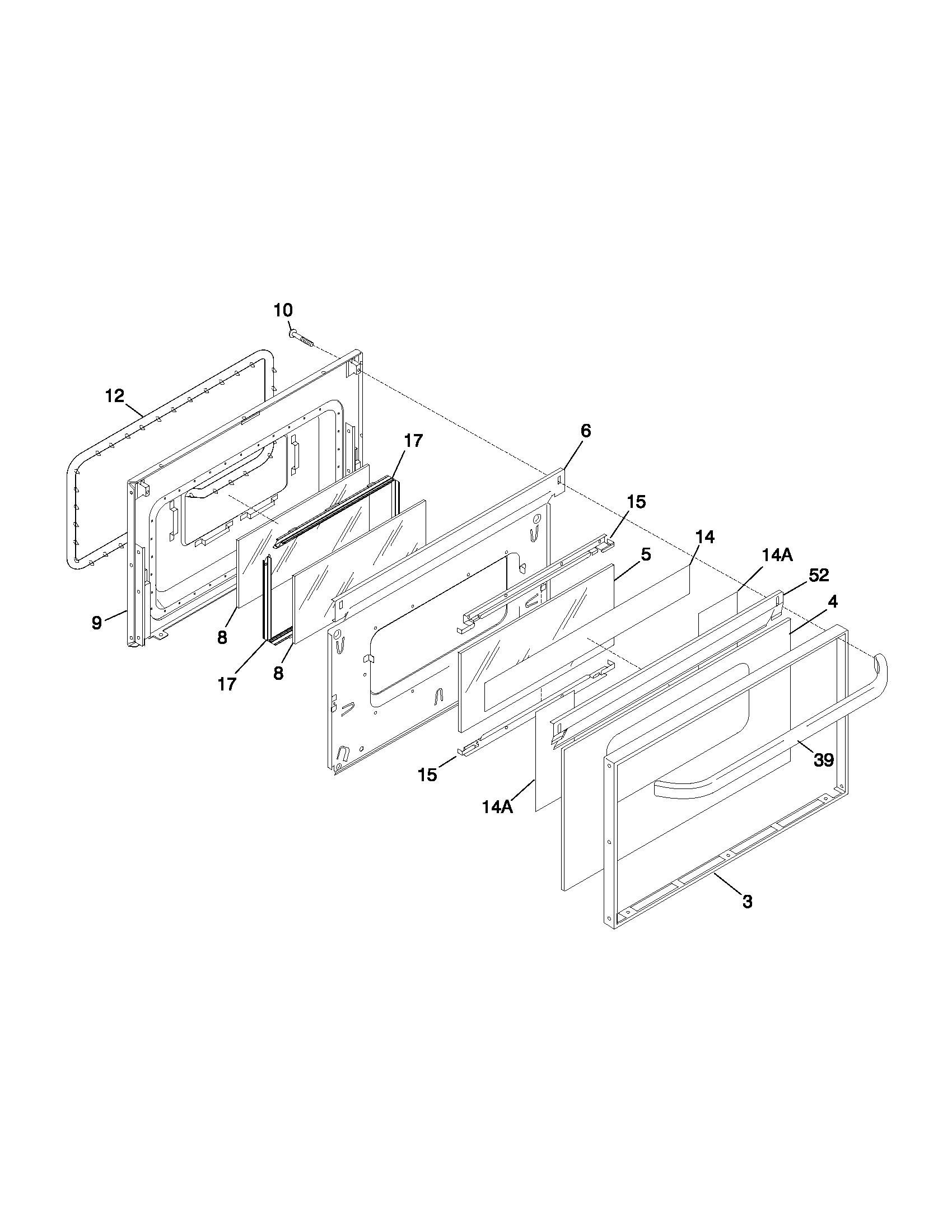 Frigidaire FGF376CXBSA door diagram