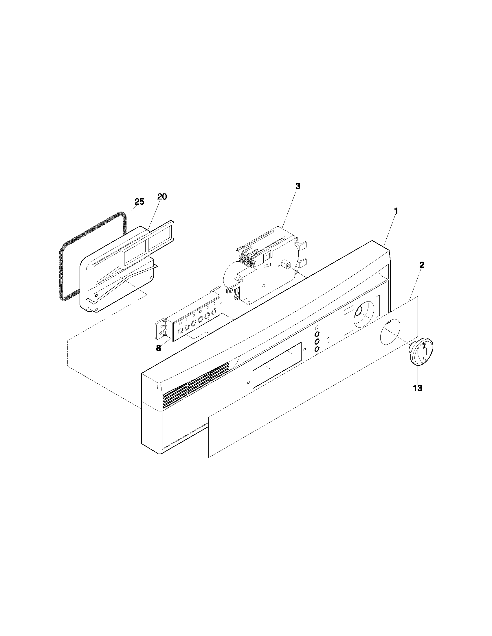 Frigidaire FDB641RAS1 control panel diagram