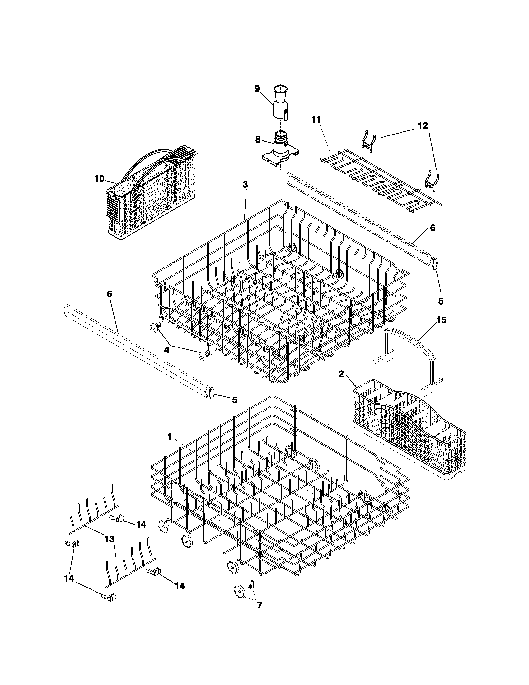 Frigidaire FDB658RAC1 rack diagram