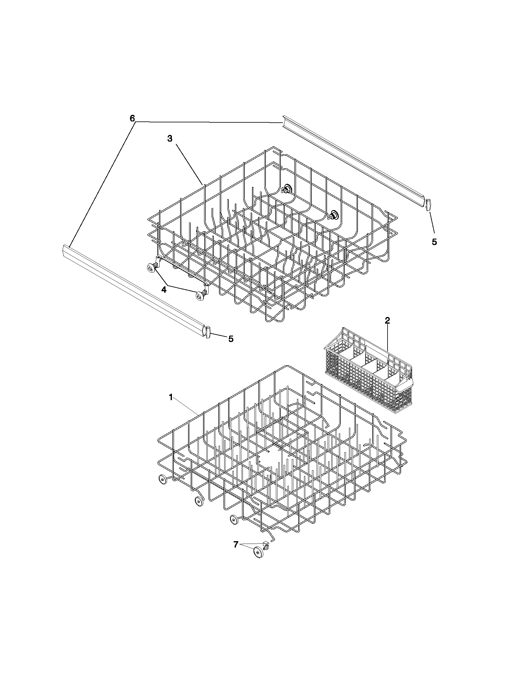 Universal/Multiflex (Frigidaire) MDB125RHD3 racks diagram