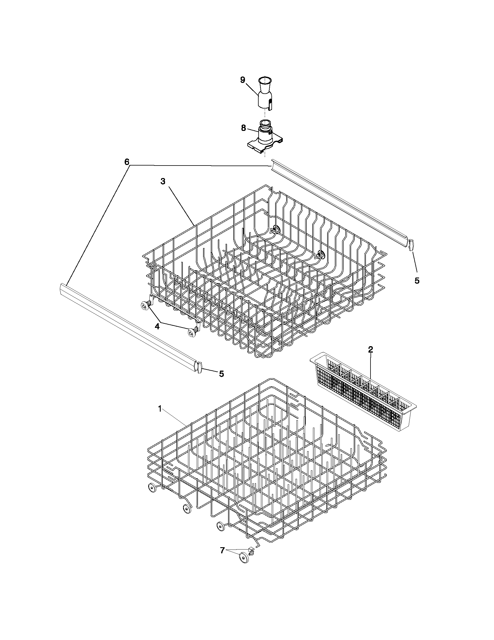 Frigidaire FDBC45BAS1 racks diagram