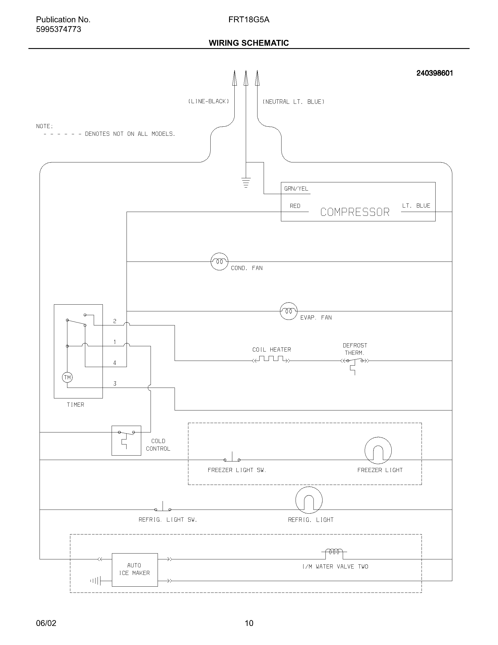 Frigidaire FRT18G5AQ7 wiring schematic diagram