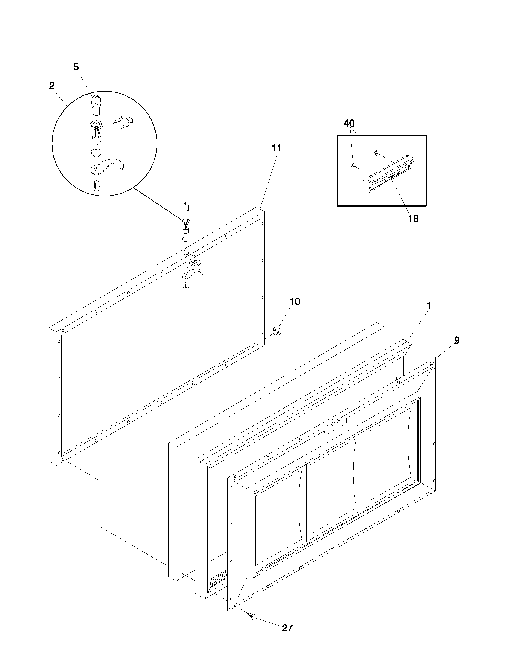White-Westinghouse WFC15K2BW0 door diagram