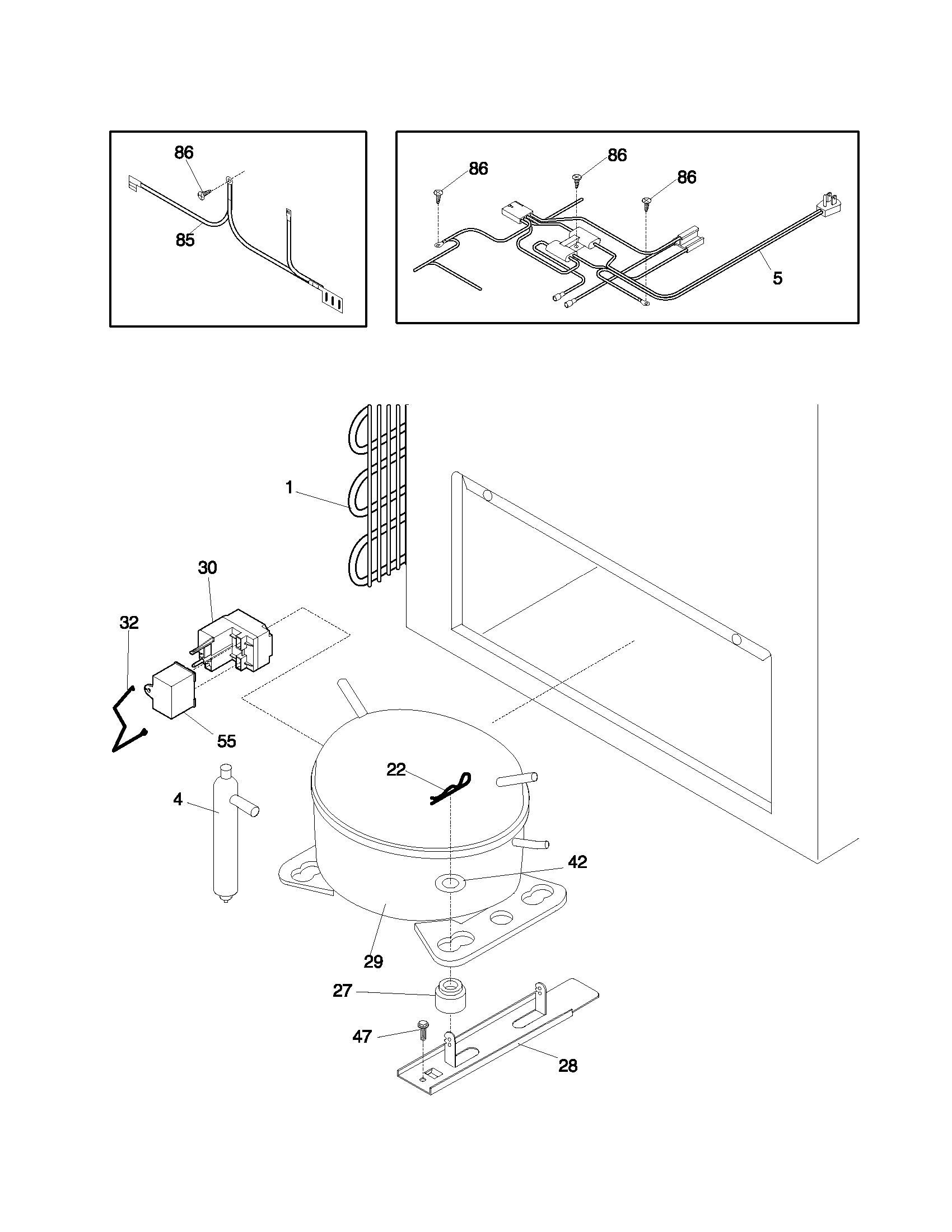 White-Westinghouse WFC15K2BW0 system diagram