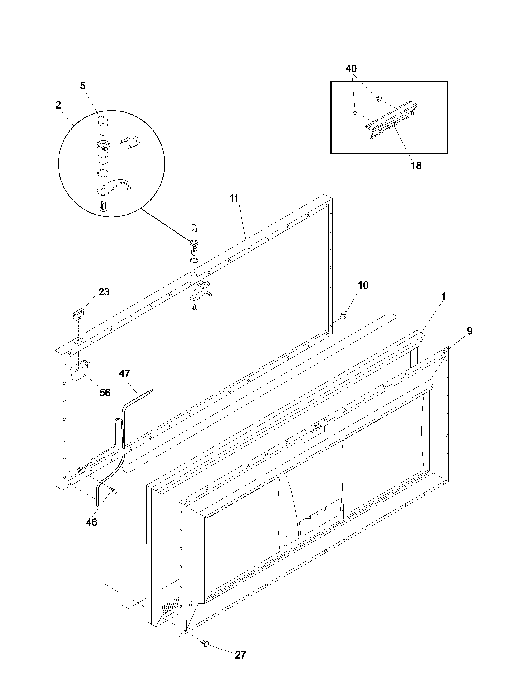 White-Westinghouse WFC15M4BW0 door diagram