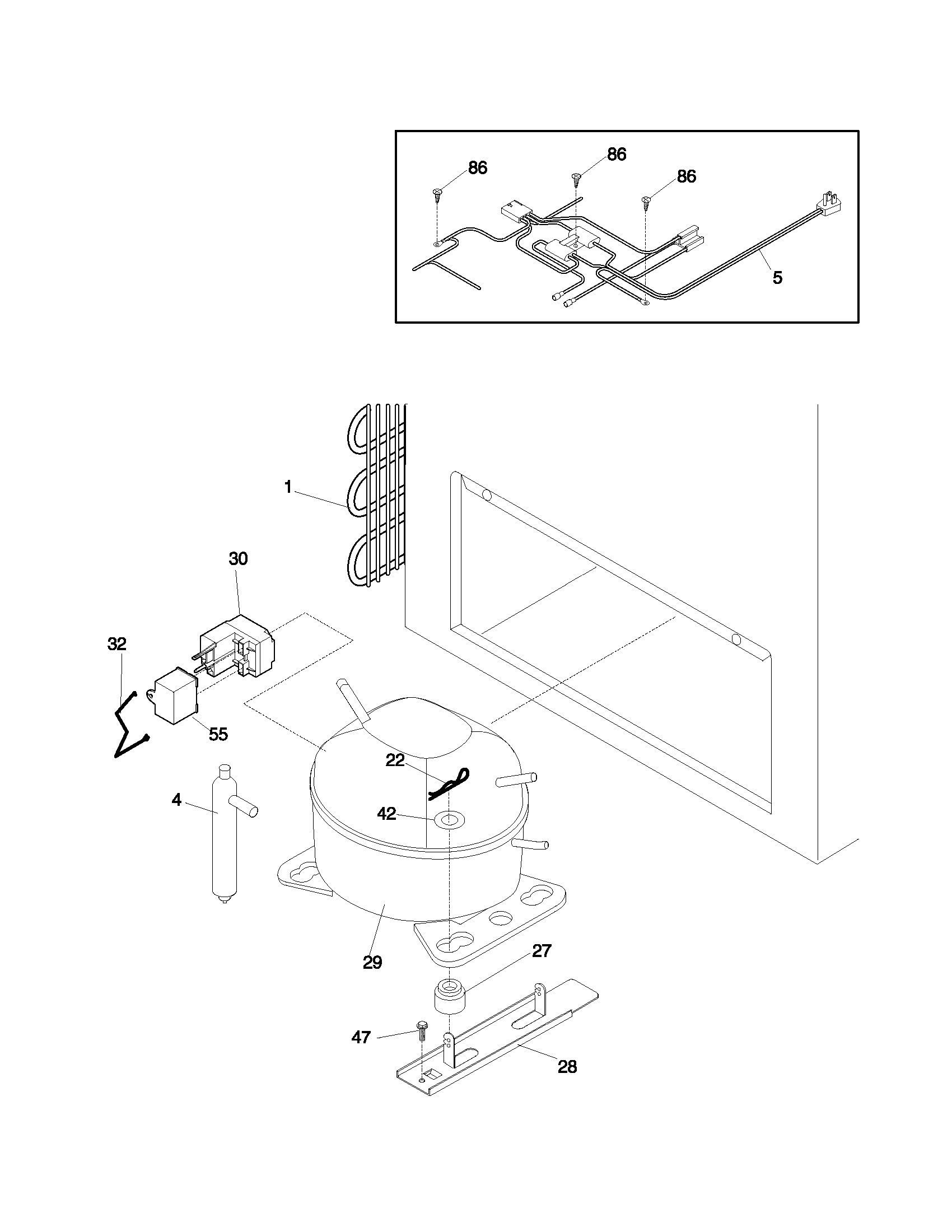 White-Westinghouse WFC15M4BW0 system diagram