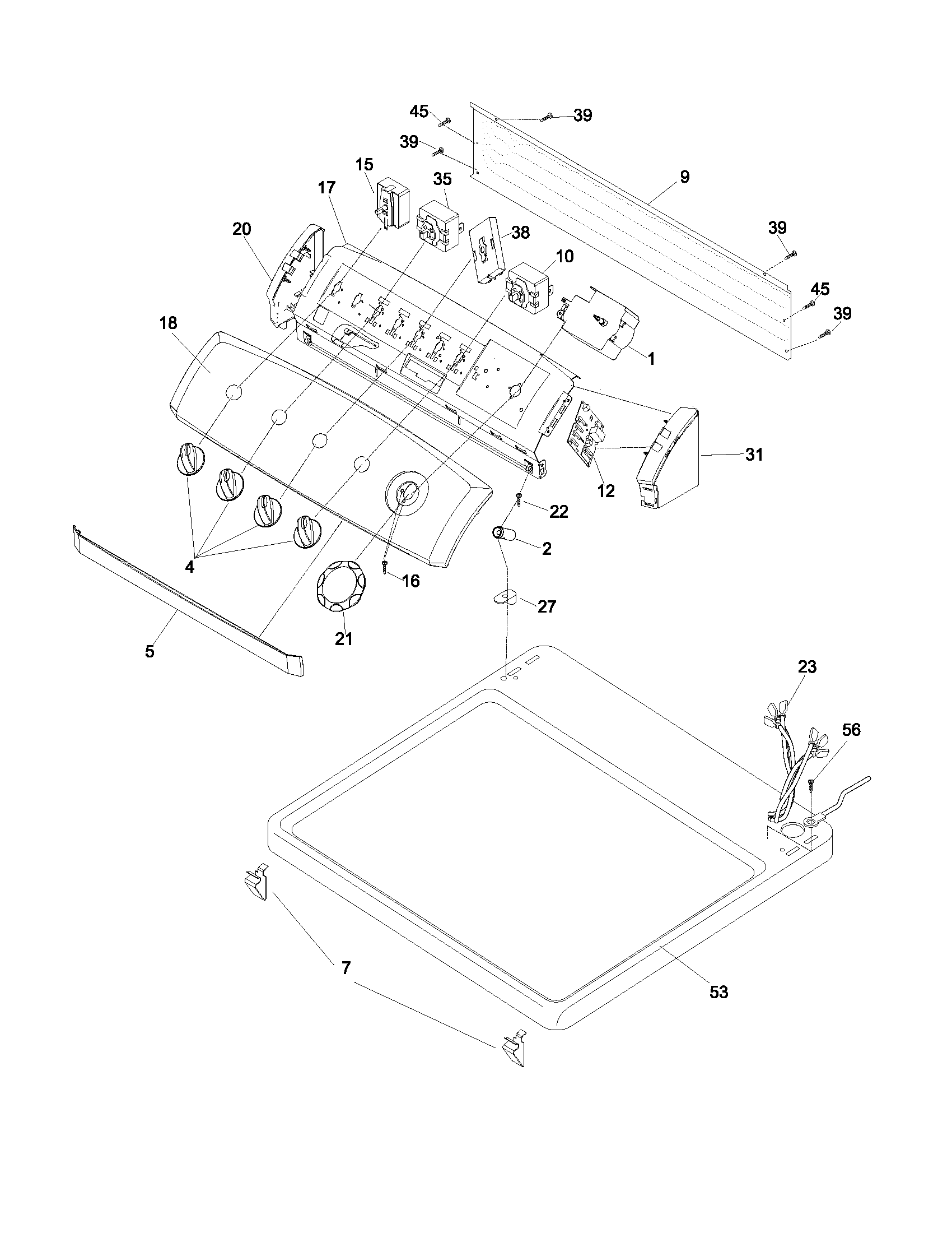 Frigidaire GSER642AS2 control panel diagram