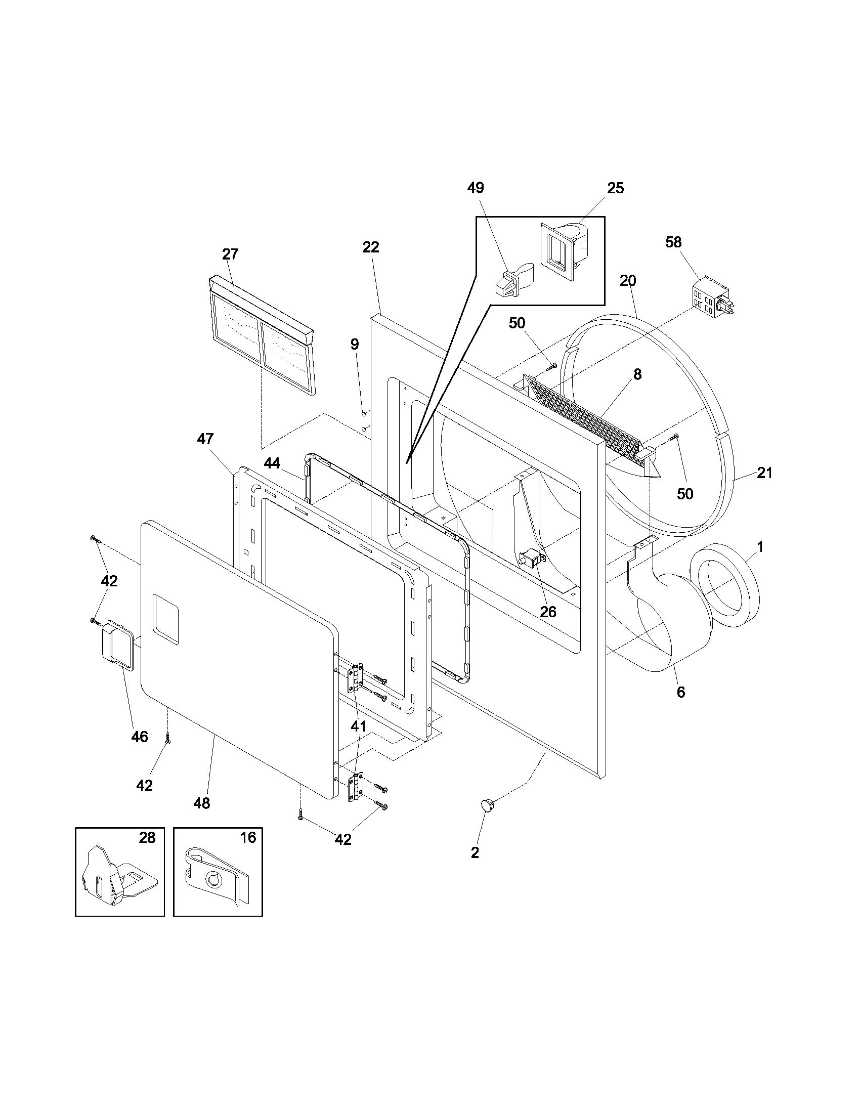 Frigidaire GSGR642AS2 frnt pnl,door diagram