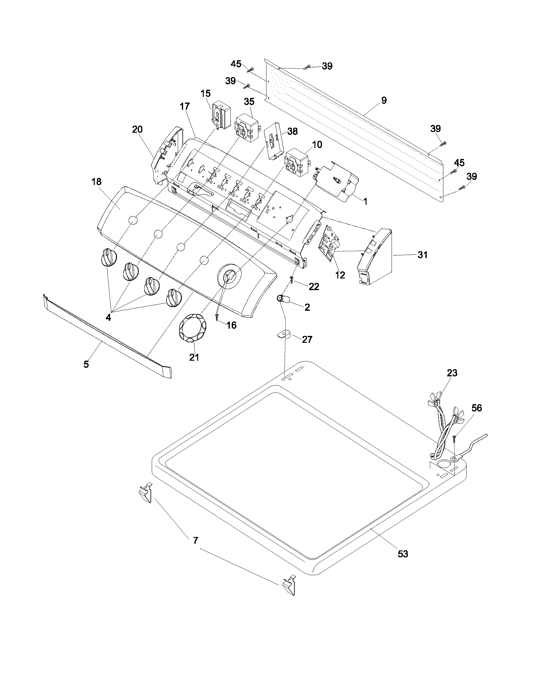 Frigidaire GSGR642AS2 control panel diagram