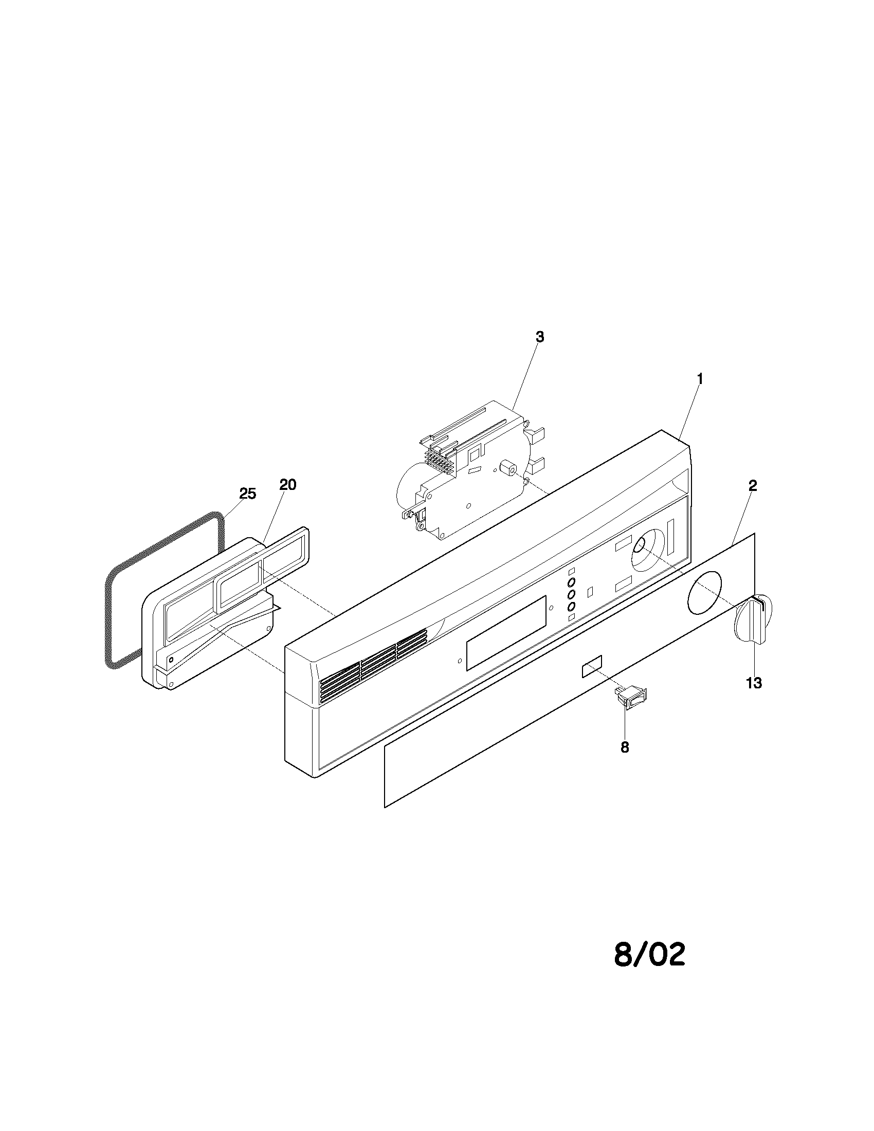 Frigidaire FDB126RBS0 control panel diagram