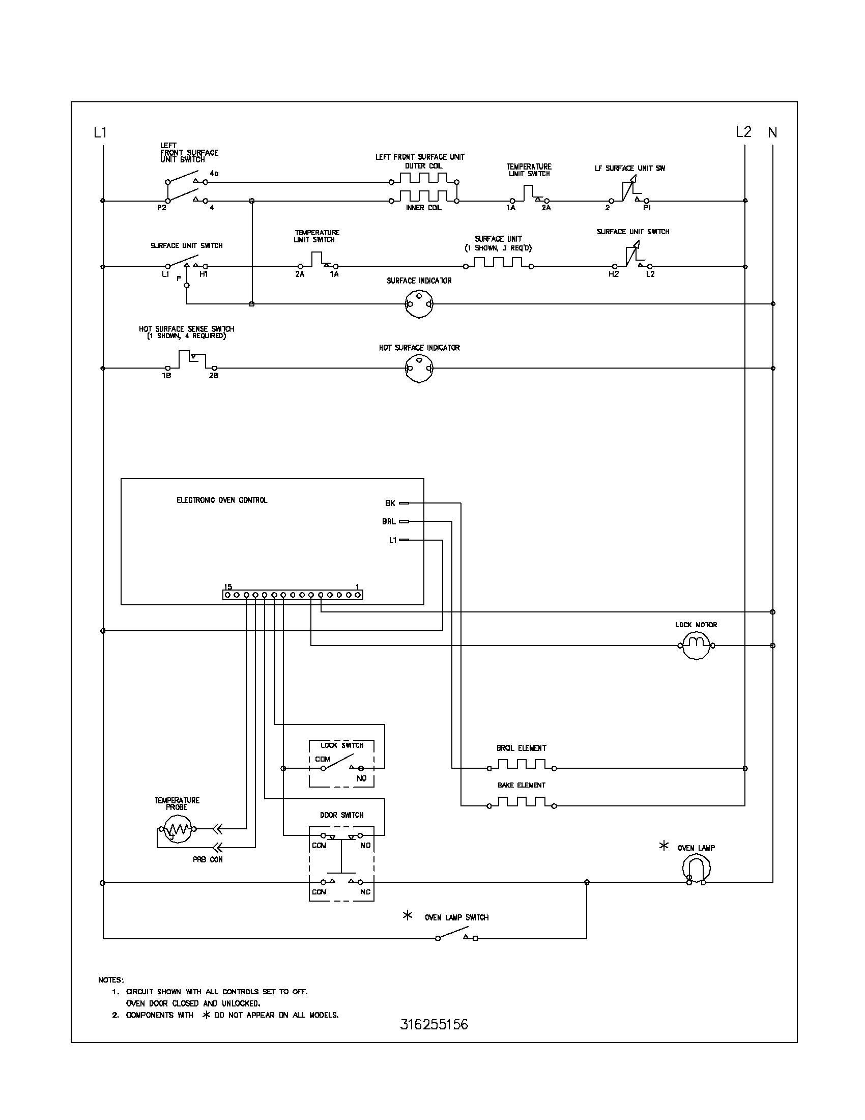 Frigidaire FEF363BXAWB wiring schematic diagram