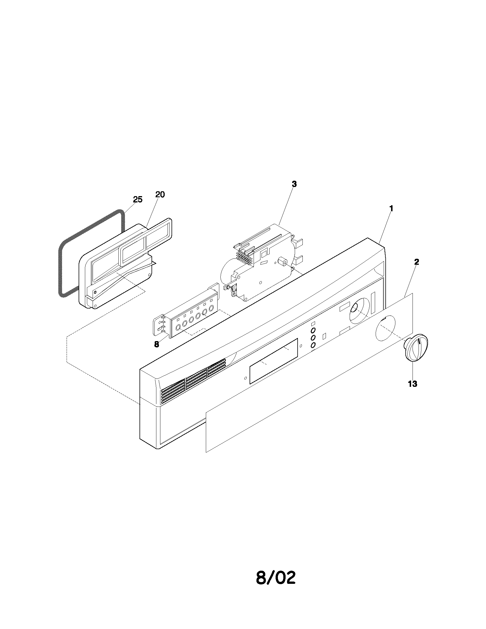 Frigidaire GLDB653AS1 control panel diagram