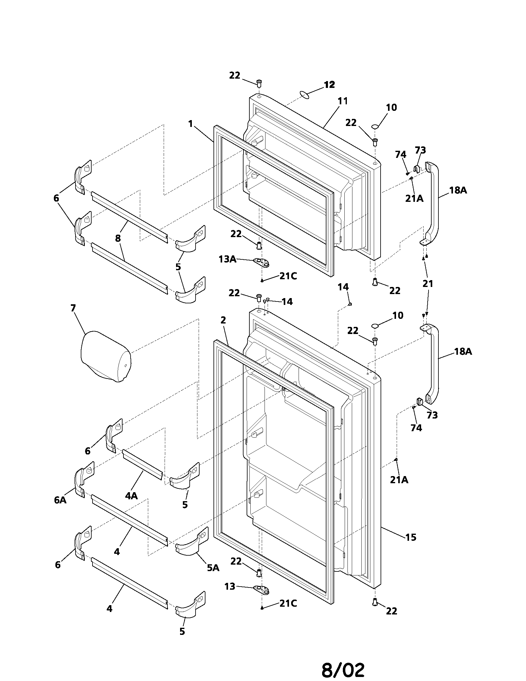 Gibson GRT15B3BW0 doors diagram