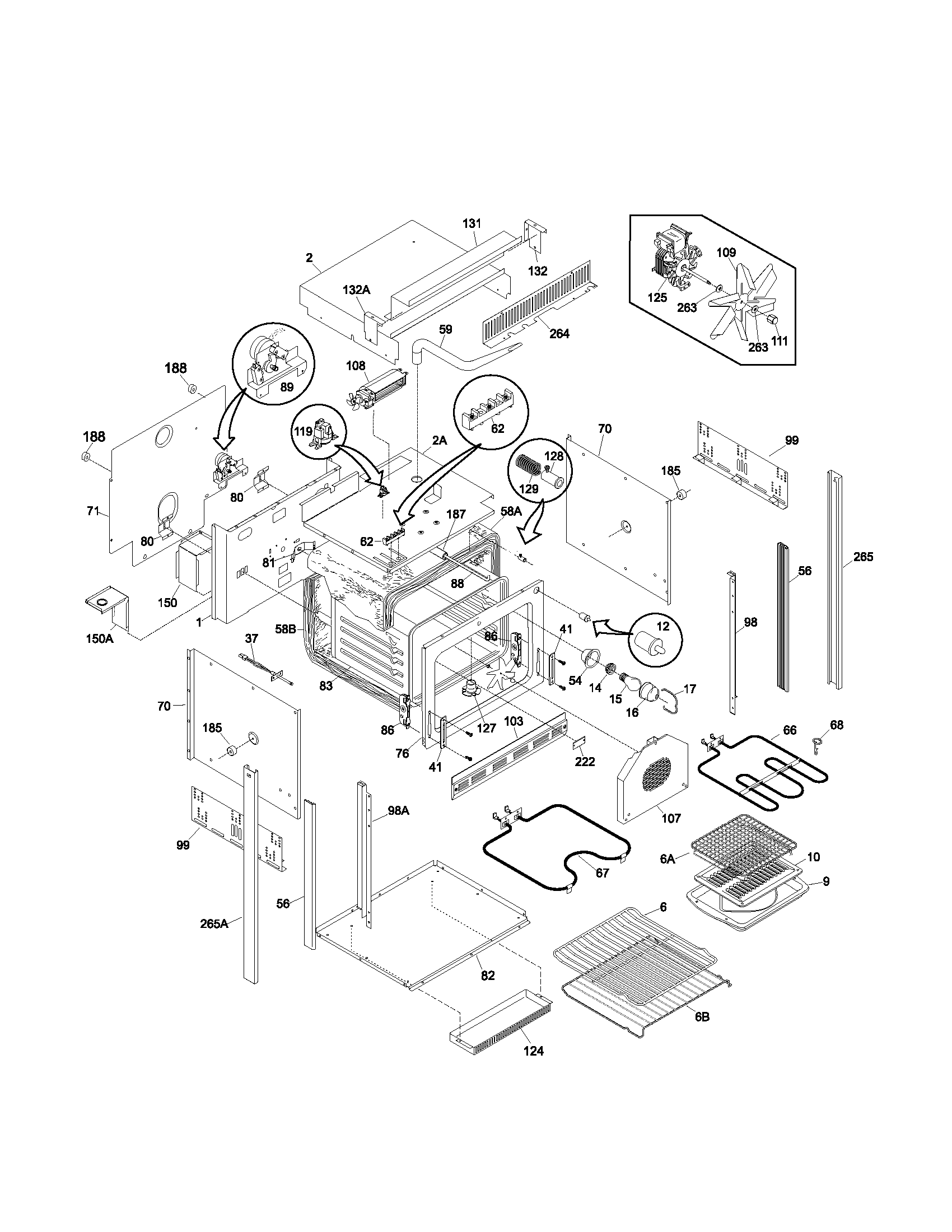 Frigidaire PLEB27S8ACB body diagram