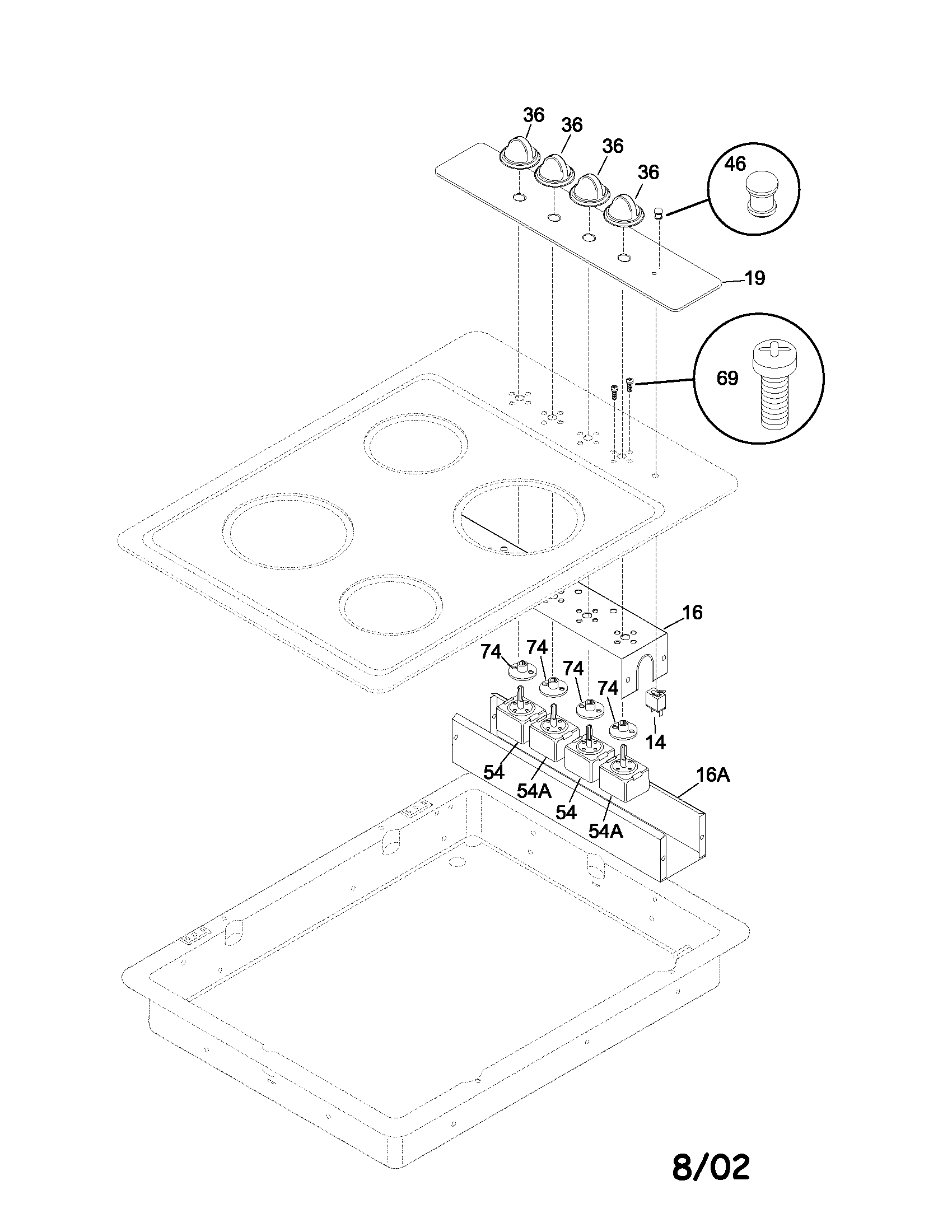 Frigidaire FEC30C4AQC controls diagram