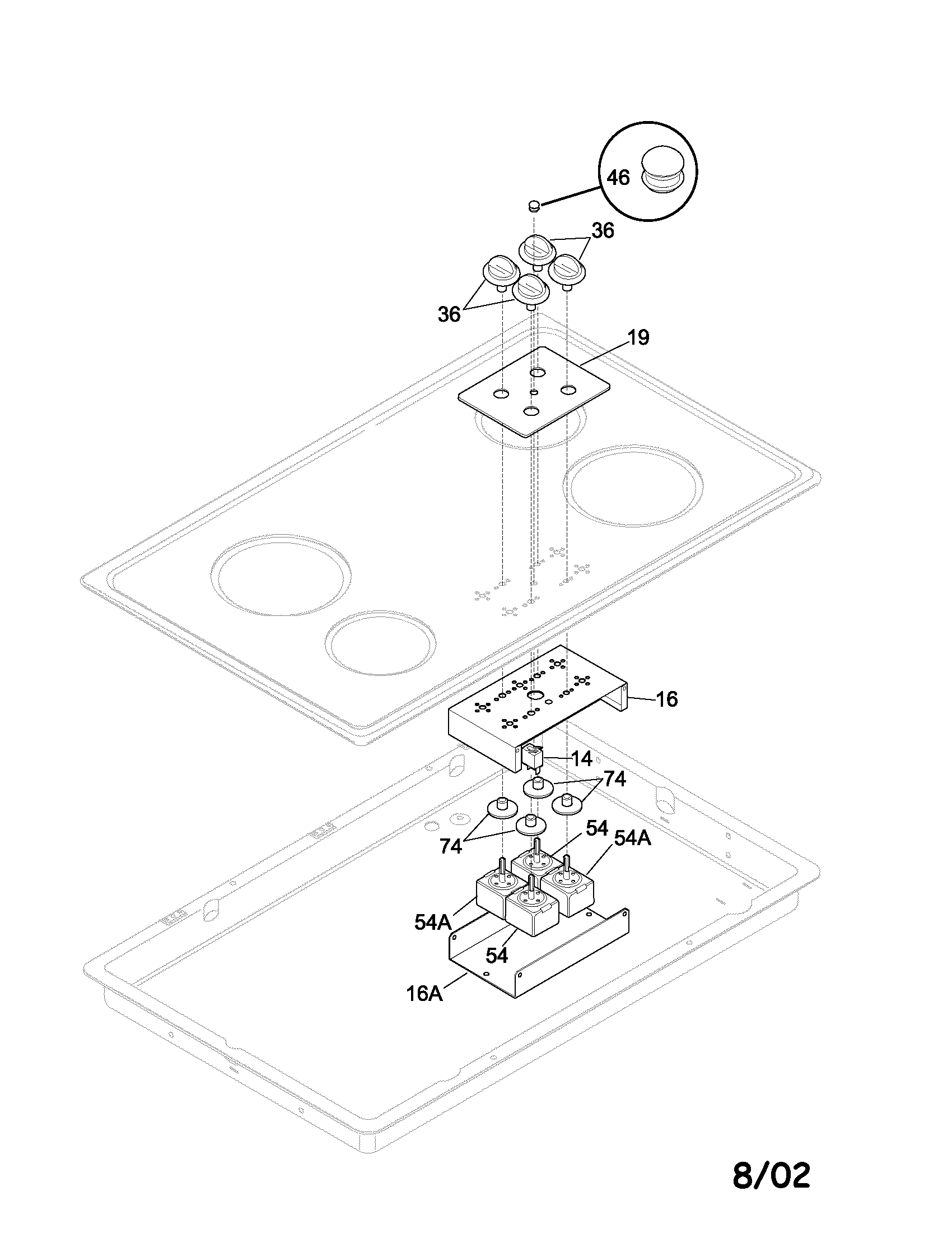 Frigidaire FEC36C4ACC control panel diagram